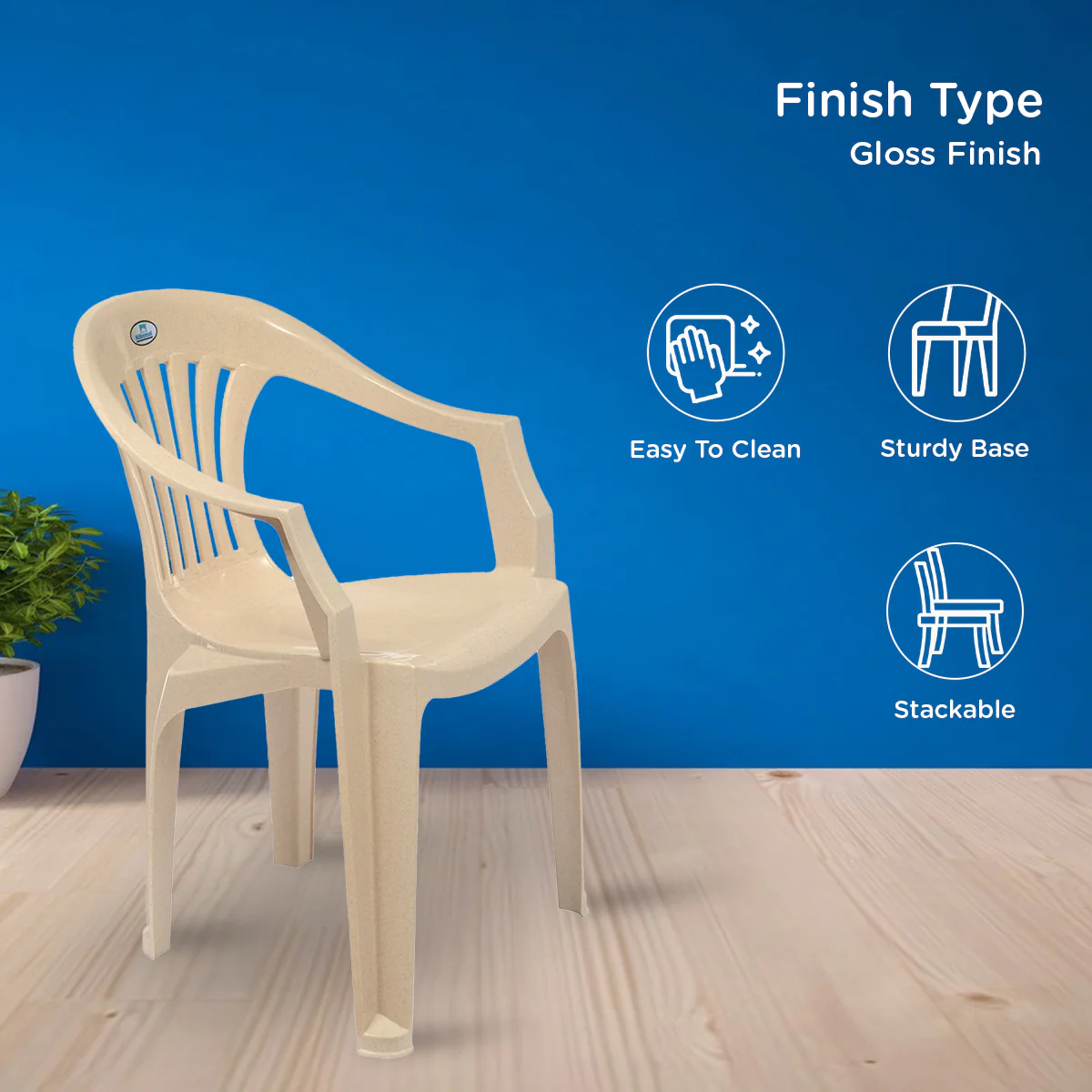 Nilkamal CHR2101 Plastic Arm Chair - Image 4