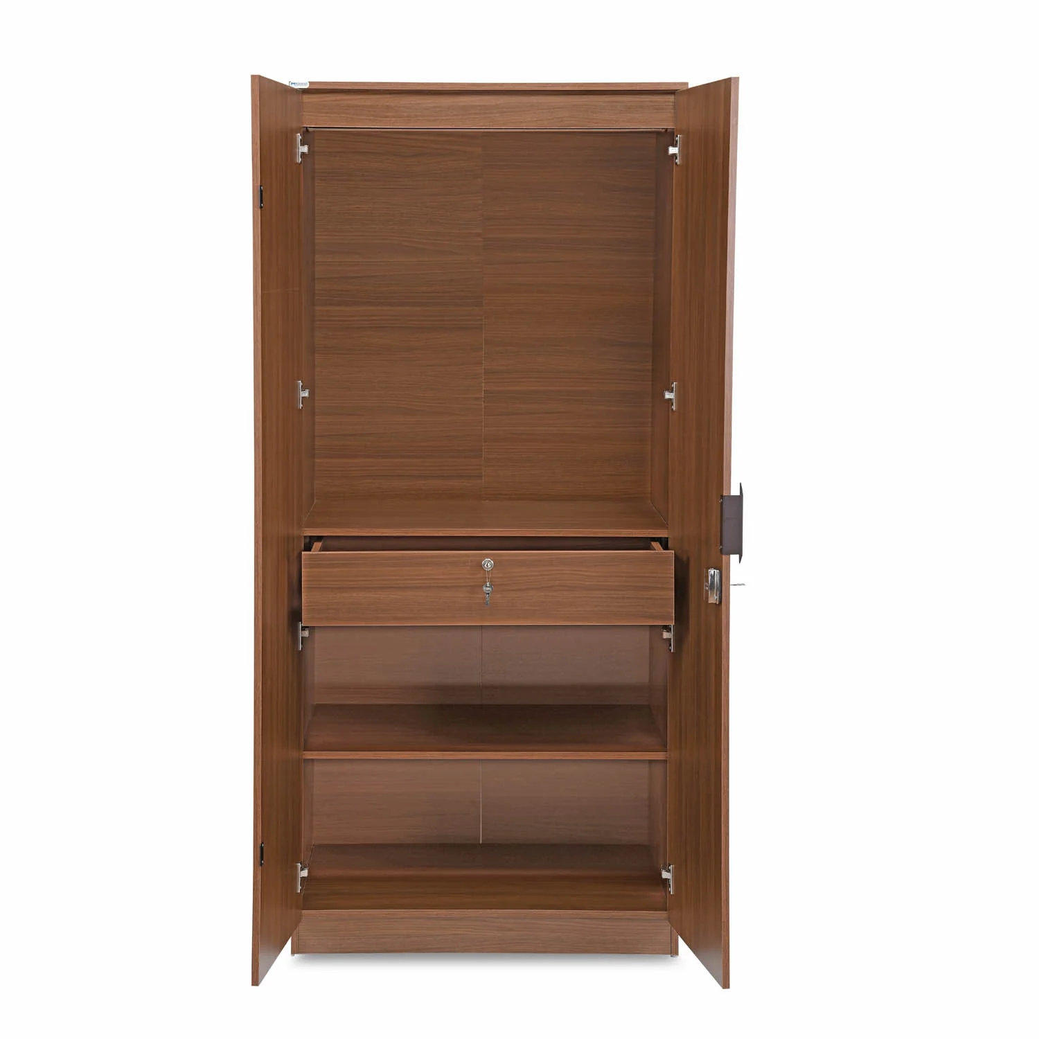 Nilkamal Milford 2 Door Wardrobe (Classic Walnut) - Image 3