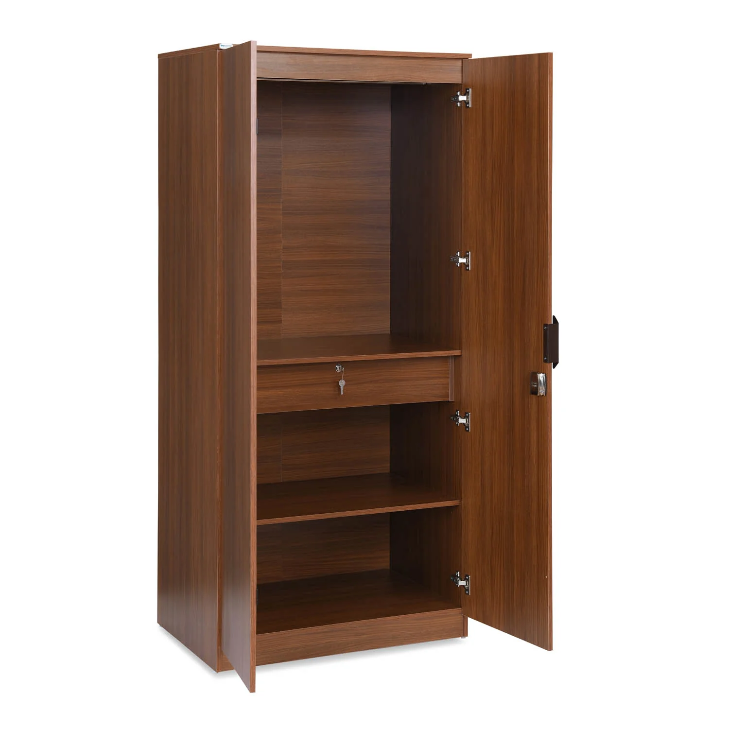 Nilkamal Milford 2 Door Wardrobe (Classic Walnut) - Image 4
