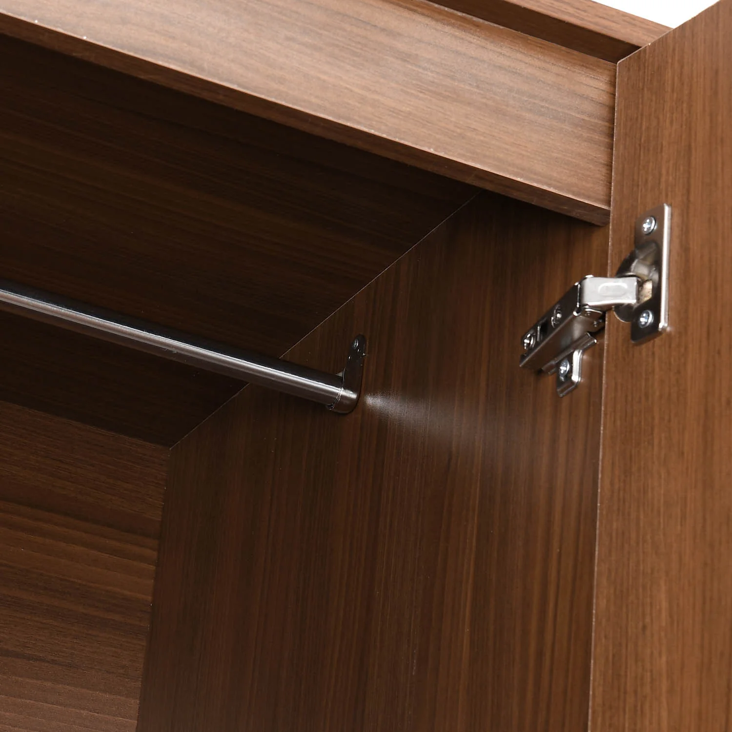 Nilkamal Milford 2 Door Wardrobe with Mirror (Classic Walnut) - Image 7