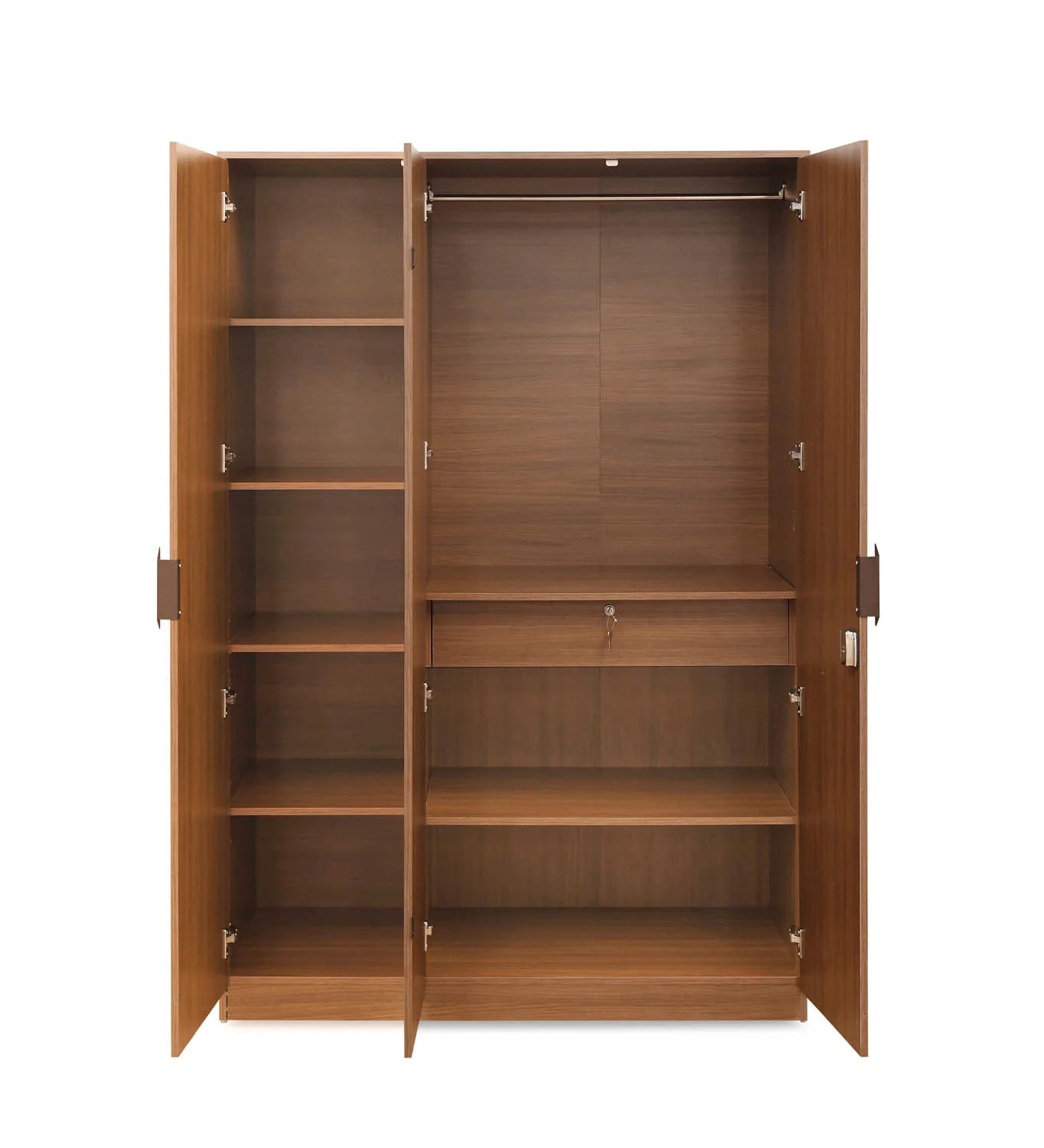 Nilkamal Milford 3 Door Wardrobe (Classic Walnut) - Image 3