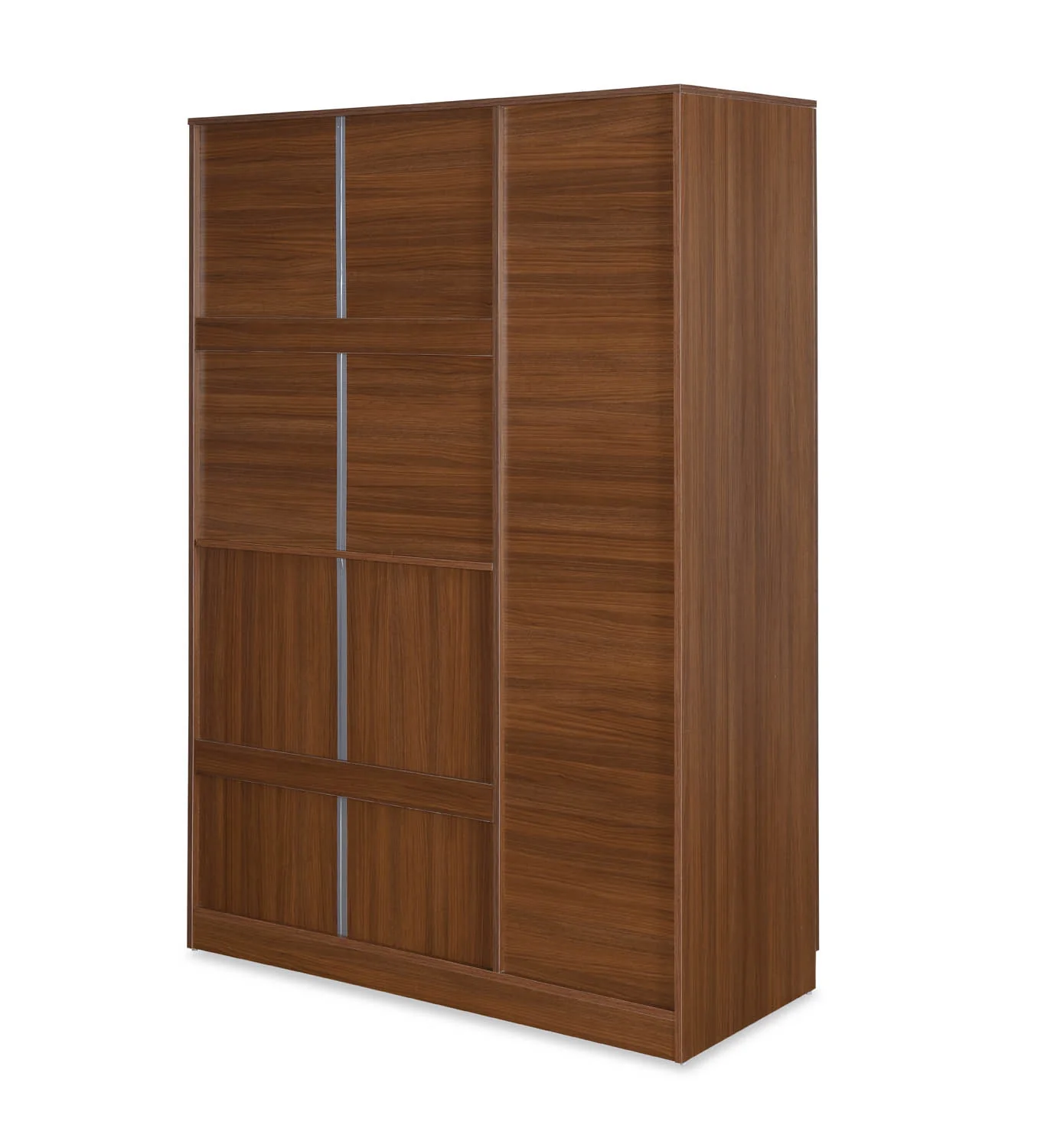 Nilkamal Milford 3 Door Wardrobe with Mirror (Classic Walnut) - Image 7