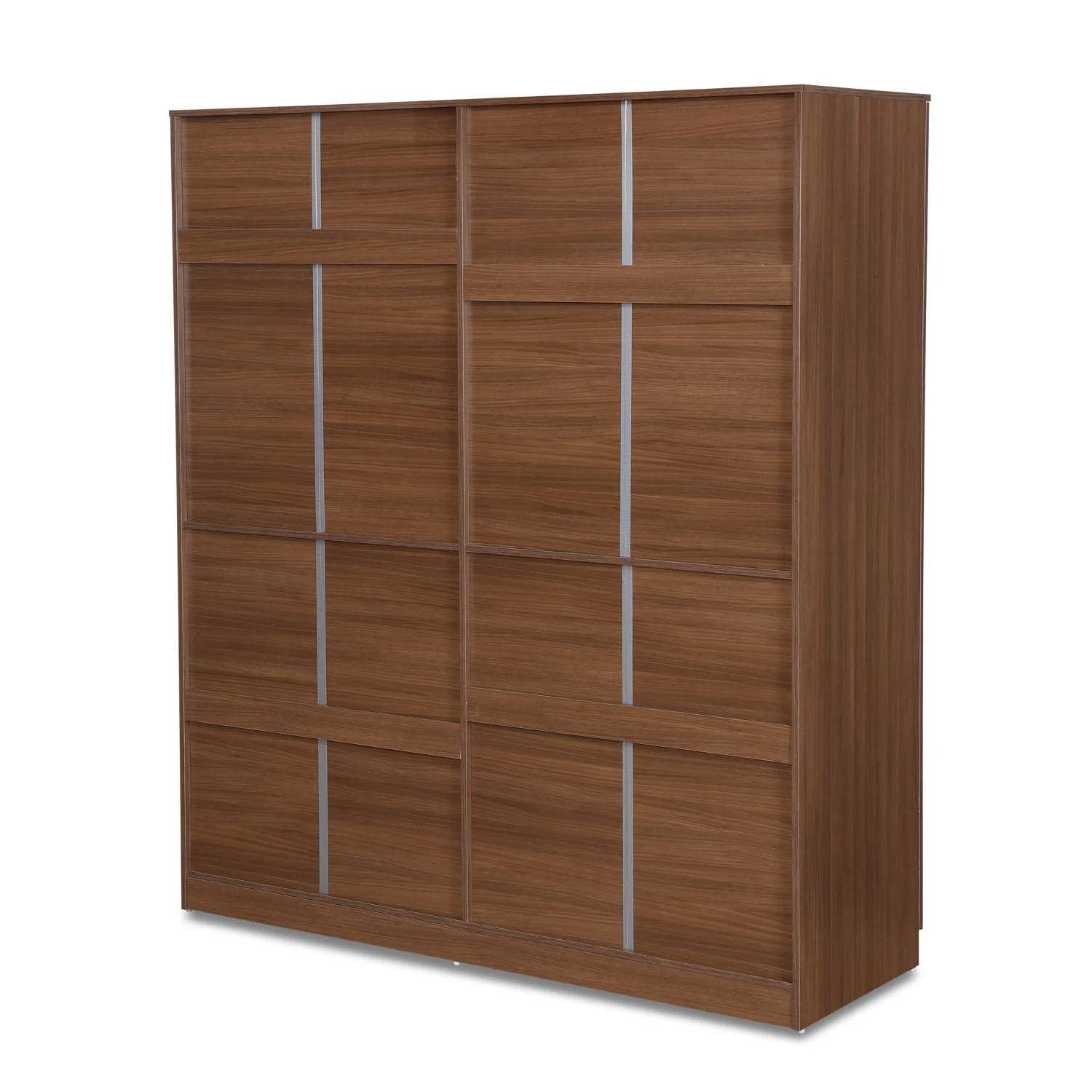 Nilkamal Milford 4 Door Wardrobe (Classic Walnut) - Image 8