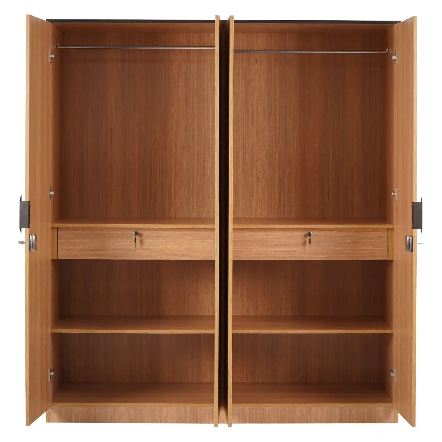Nilkamal Milford 4 Door Wardrobe With Mirror (Urban Teak) - Image 5