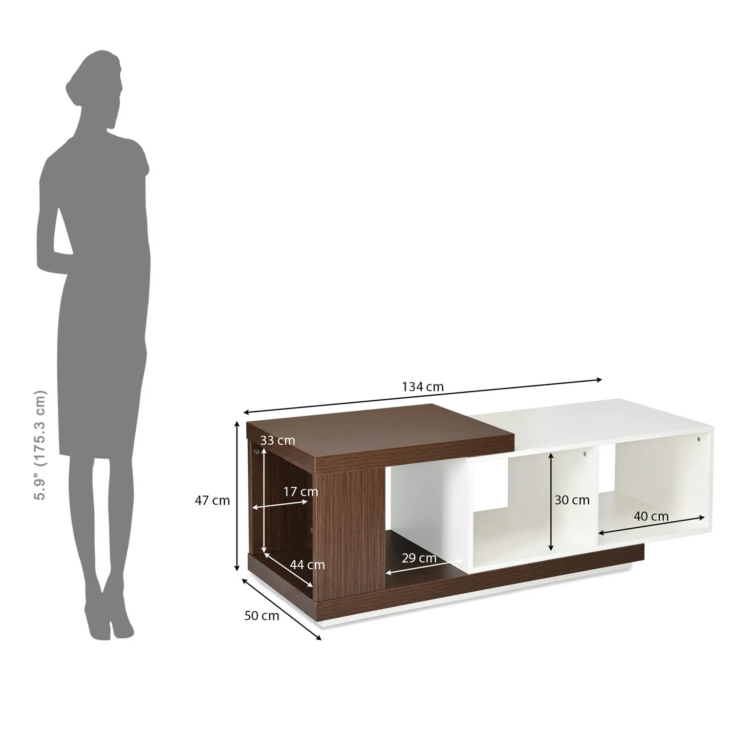 Nilkamal Mono Coffee Table (Legno Oak/Frosty White) - Image 12