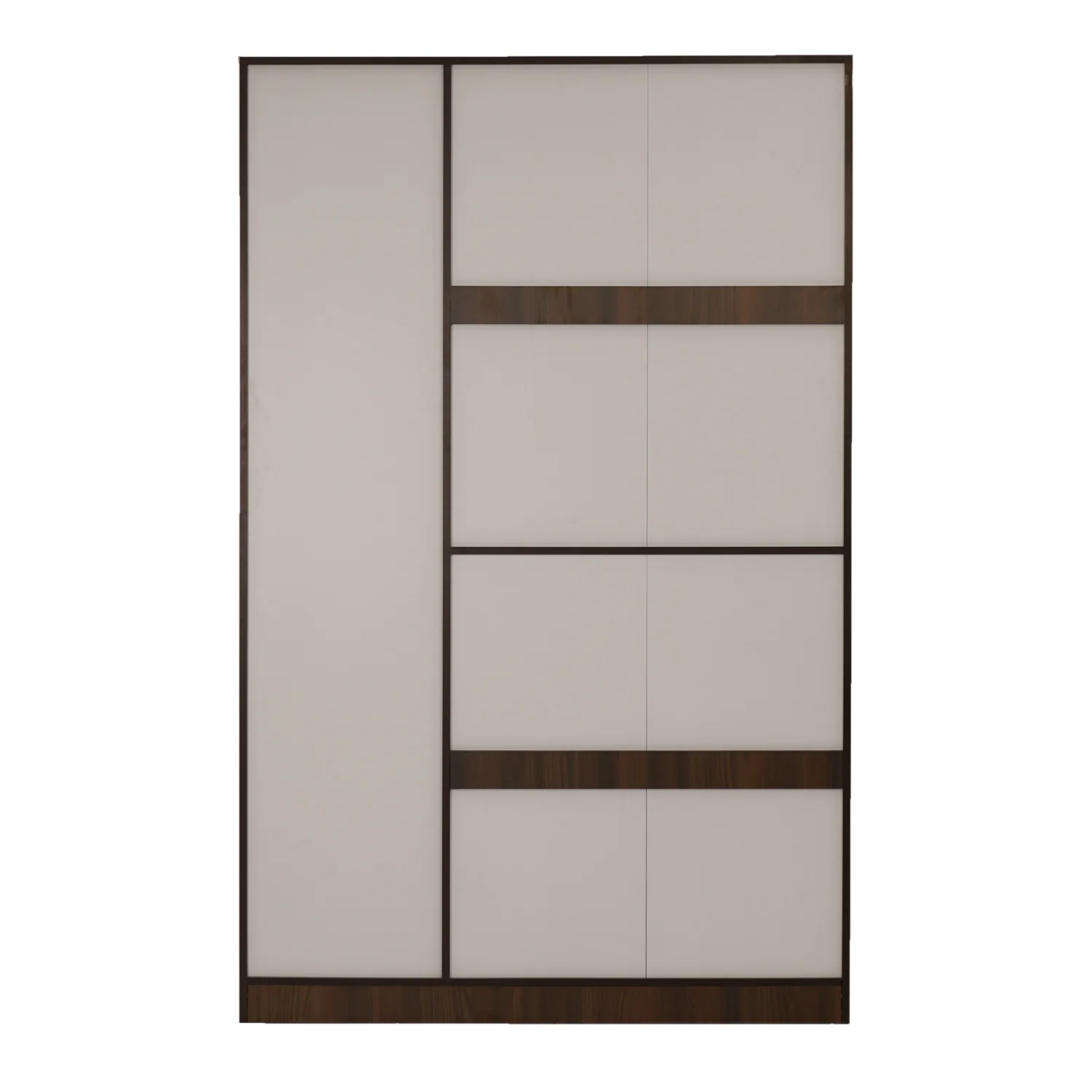 Nilkamal Mozart 3 Door Wardrobe with Mirror (Walnut) - Image 8