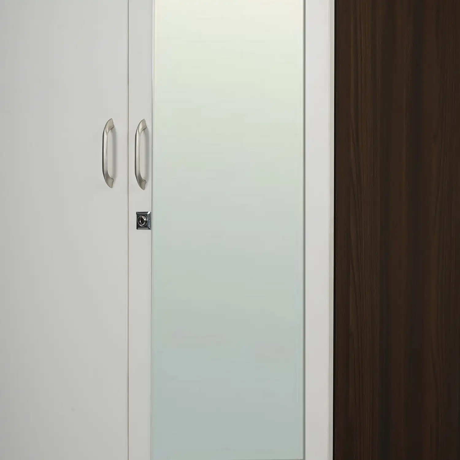 Nilkamal Mozart 4 Door Mirror Wardrobe (Walnut / White) - Image 7