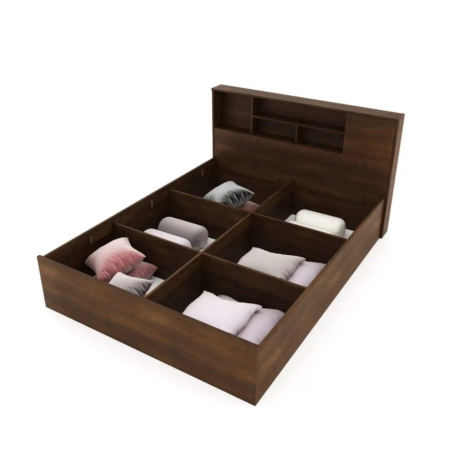 Nilkamal Mozart Queen Bed With Storage (Walnut) - Image 3
