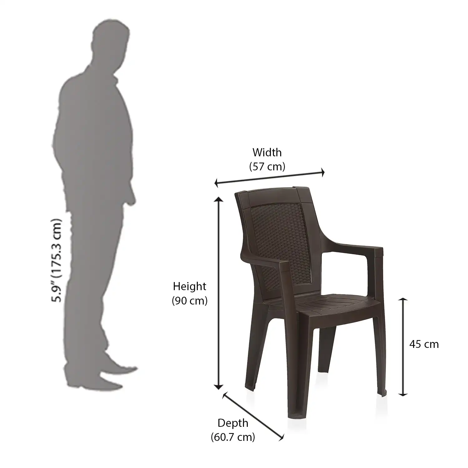 Nilkamal Mystique Plastic Arm Chair - Image 9