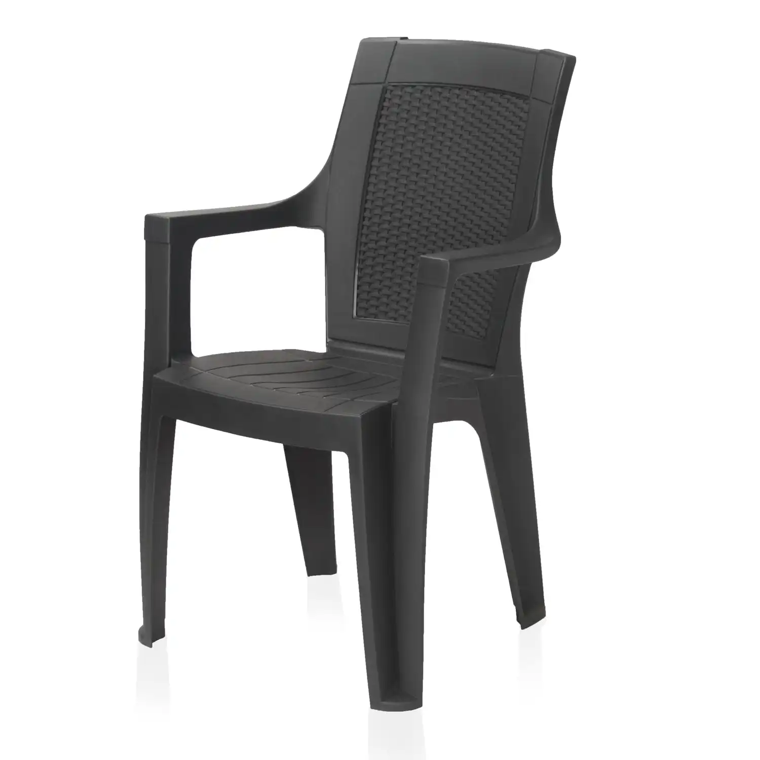 Nilkamal Mystique Plastic Arm Chair (Charcoal Grey) - Image 9