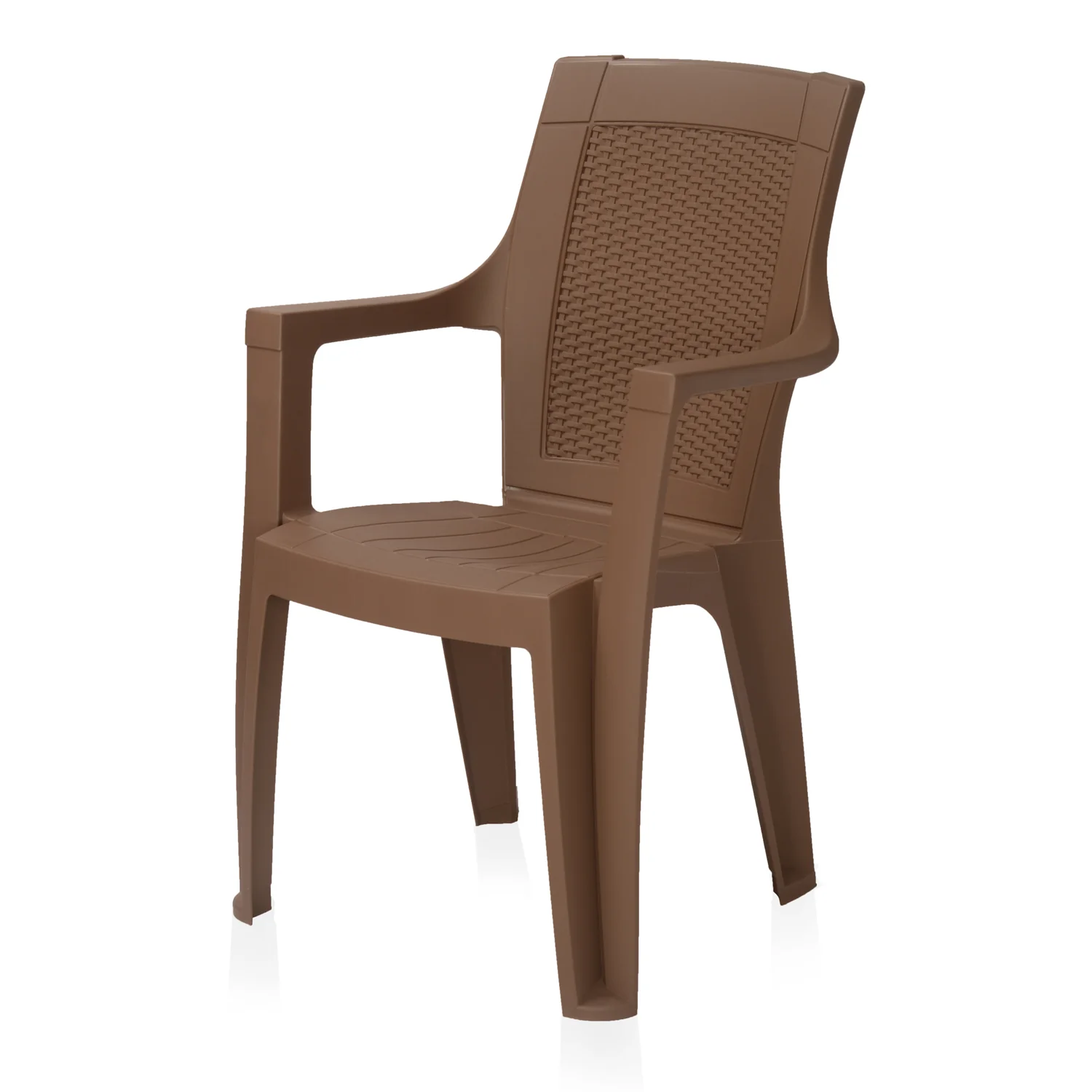 Nilkamal Mystique Plastic Arm Chair (Rattan Dark Beige) - Image 6