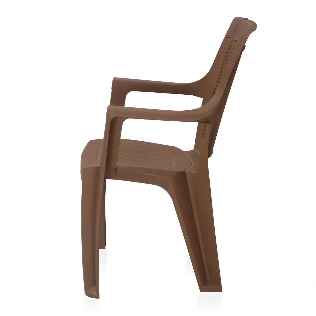 Nilkamal Mystique Plastic Arm Chair (Rattan Dark Beige) - Image 7