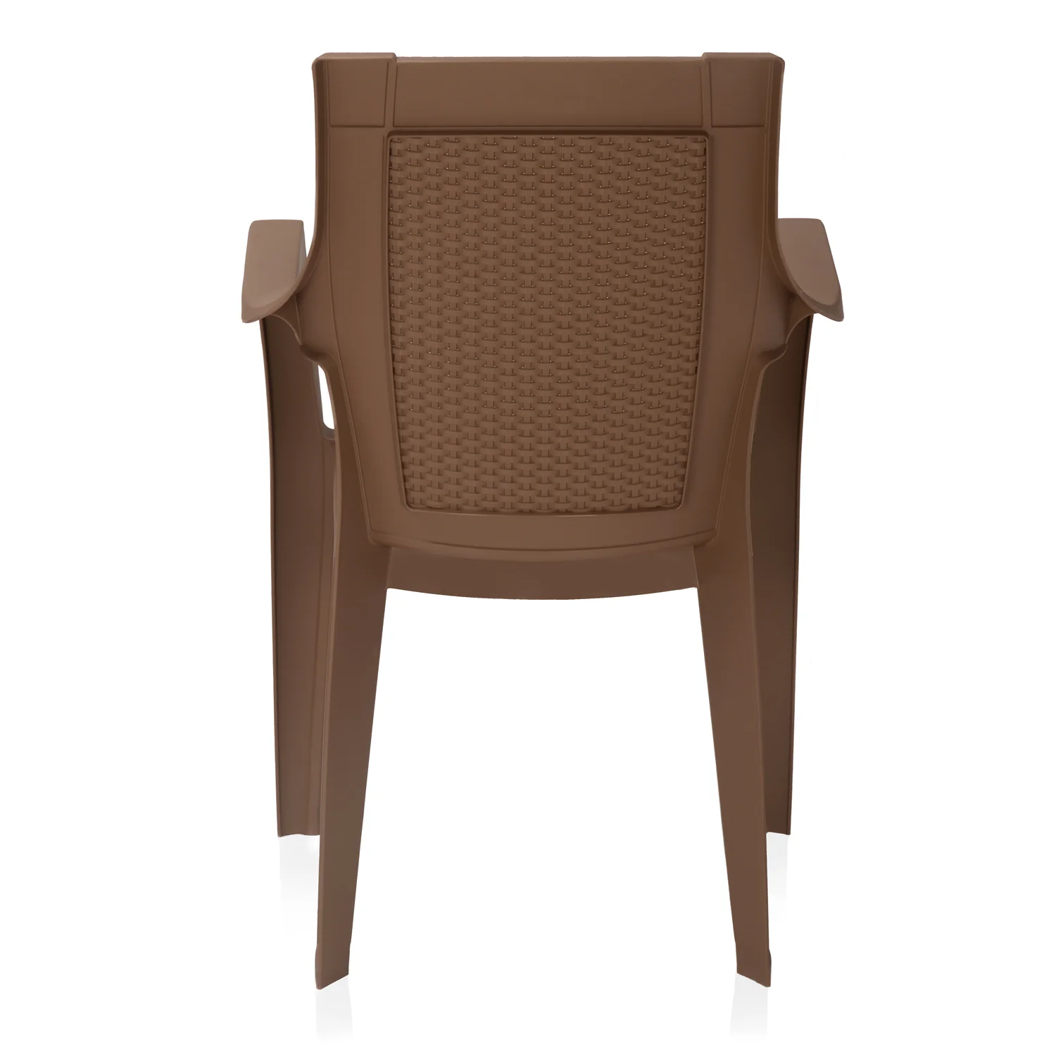Nilkamal Mystique Plastic Arm Chair (Rattan Dark Beige) - Image 8