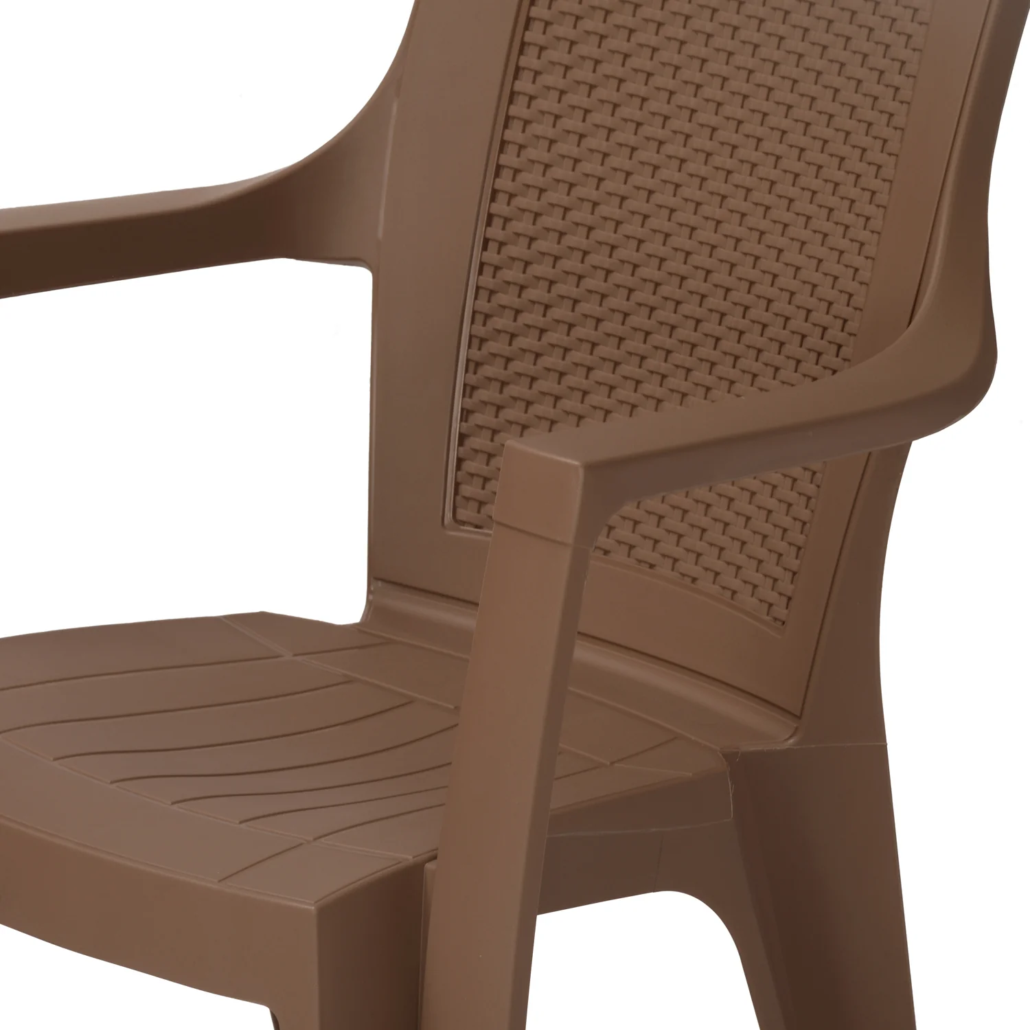 Nilkamal Mystique Plastic Arm Chair (Rattan Dark Beige) - Image 9