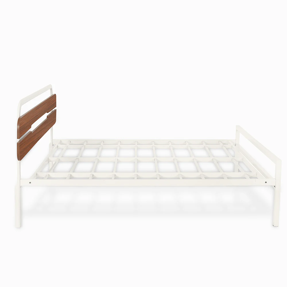 Nilkamal Nova Metal King Bed (Ivory/Walnut) - Image 5