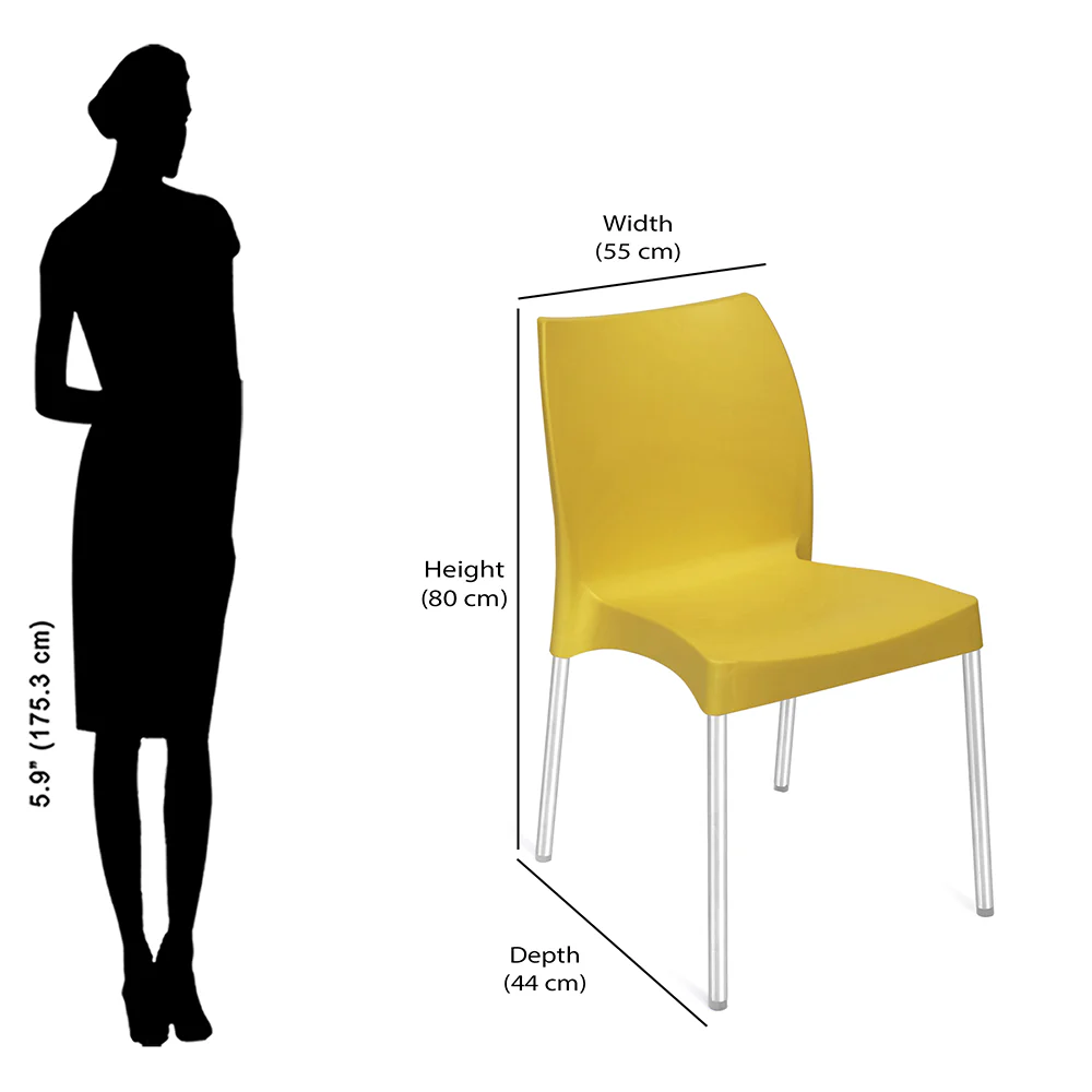 Nilkamal Novella 07 Plastic Armless Chair (Mustard Yellow) - Image 9