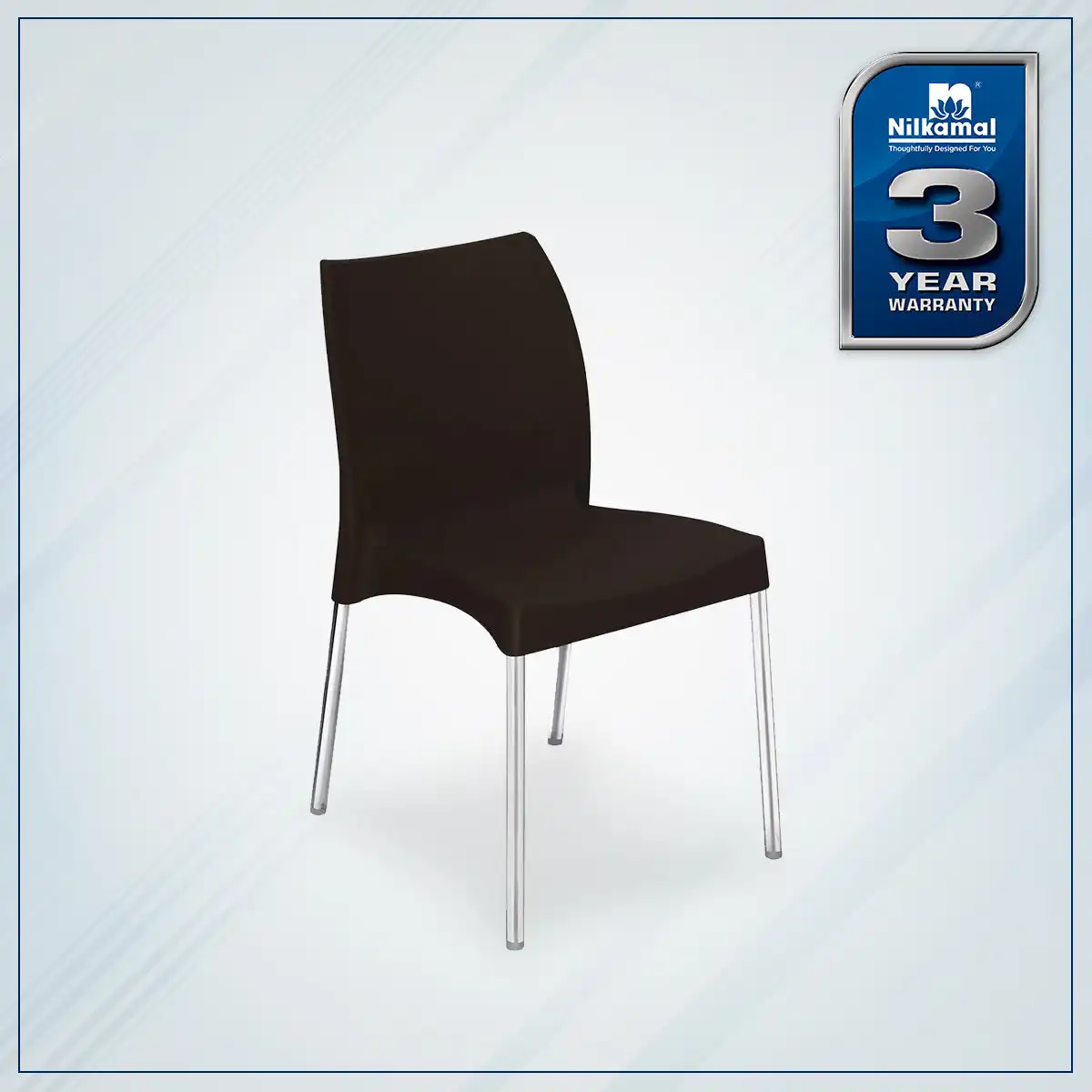 Nilkamal Novella 07 Plastic Armless Chair (Season Rust Brown) - Image 2