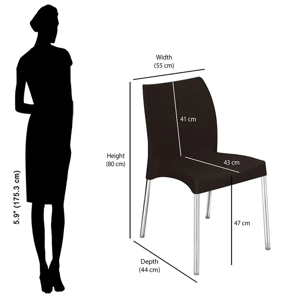 Nilkamal Novella 07 Plastic Armless Chair (Season Rust Brown) - Image 7