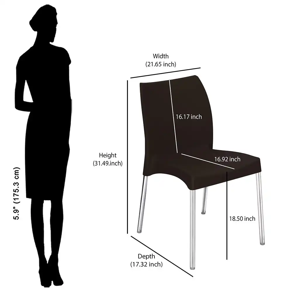 Nilkamal Novella 07 Plastic Armless Chair (Season Rust Brown) - Image 8