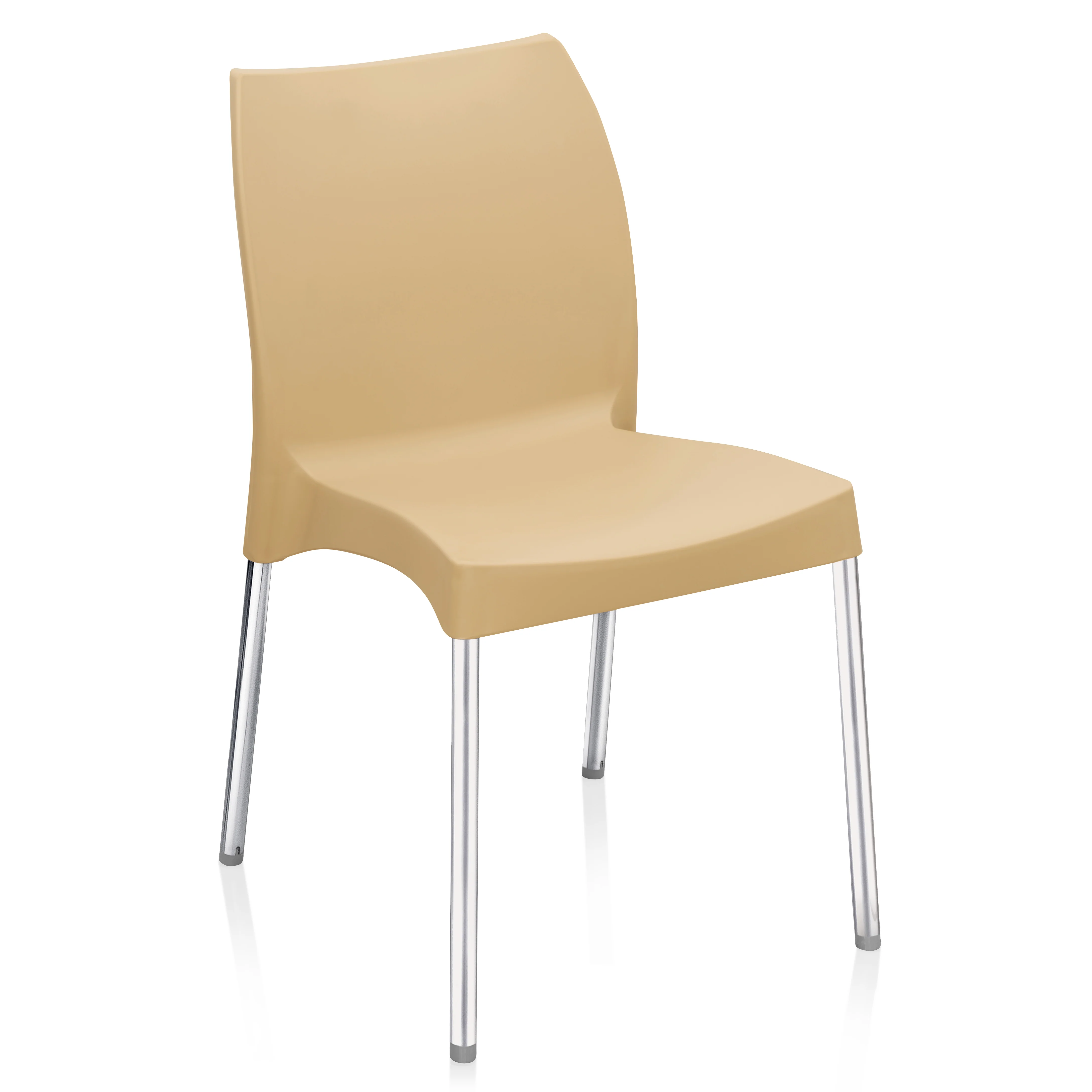 Nilkamal Novella 07 Plastic Armless Chair (Biscuit Brown) - Image 3
