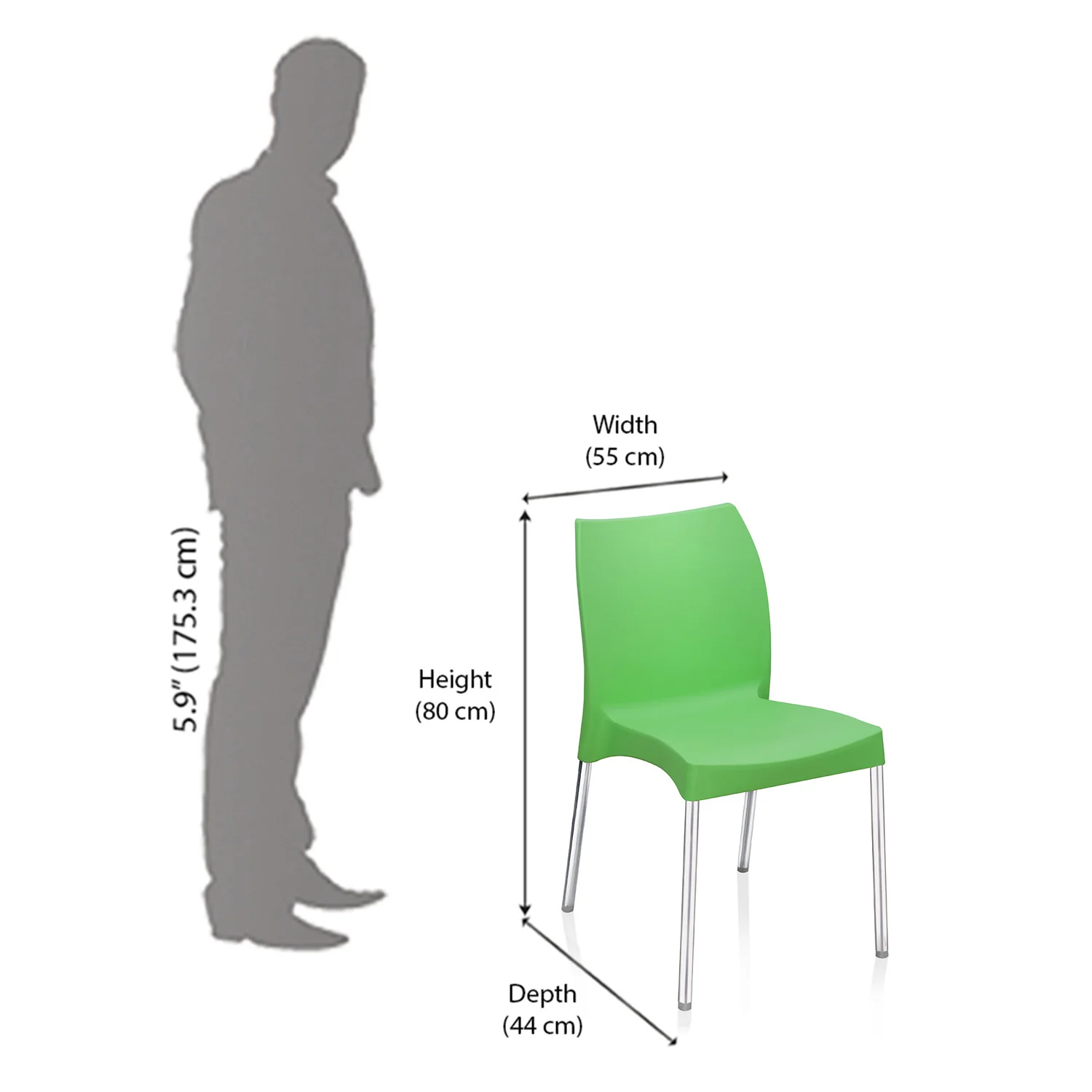 Nilkamal Novella 07 Plastic Armless Chair (Green) - Image 11