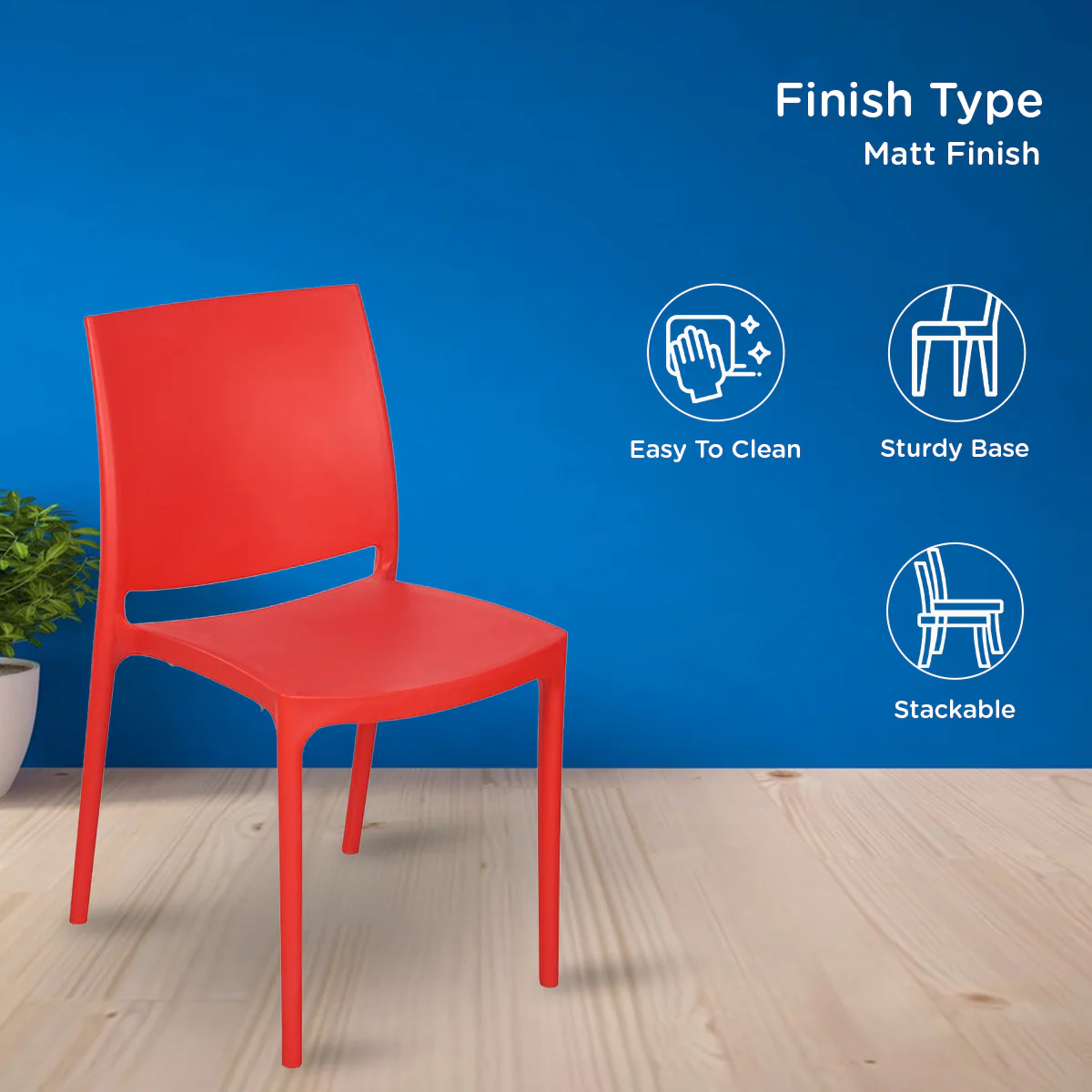 Nilkamal Novella 08 Plastic Armless Chair - Image 6