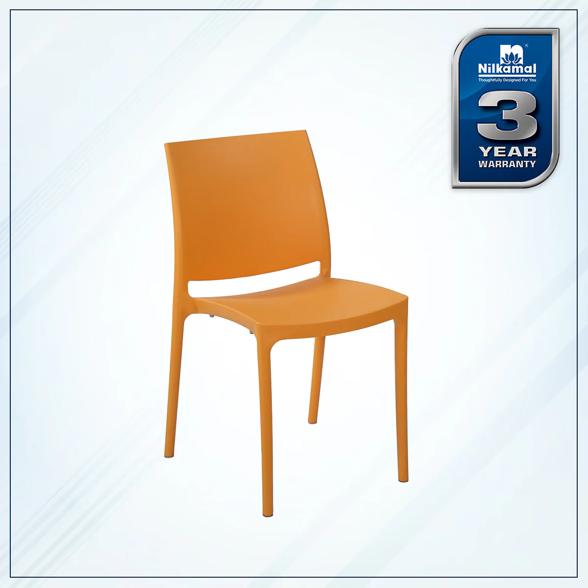 Nilkamal Novella 08 Plastic Armless Chair (Orange) - Image 2