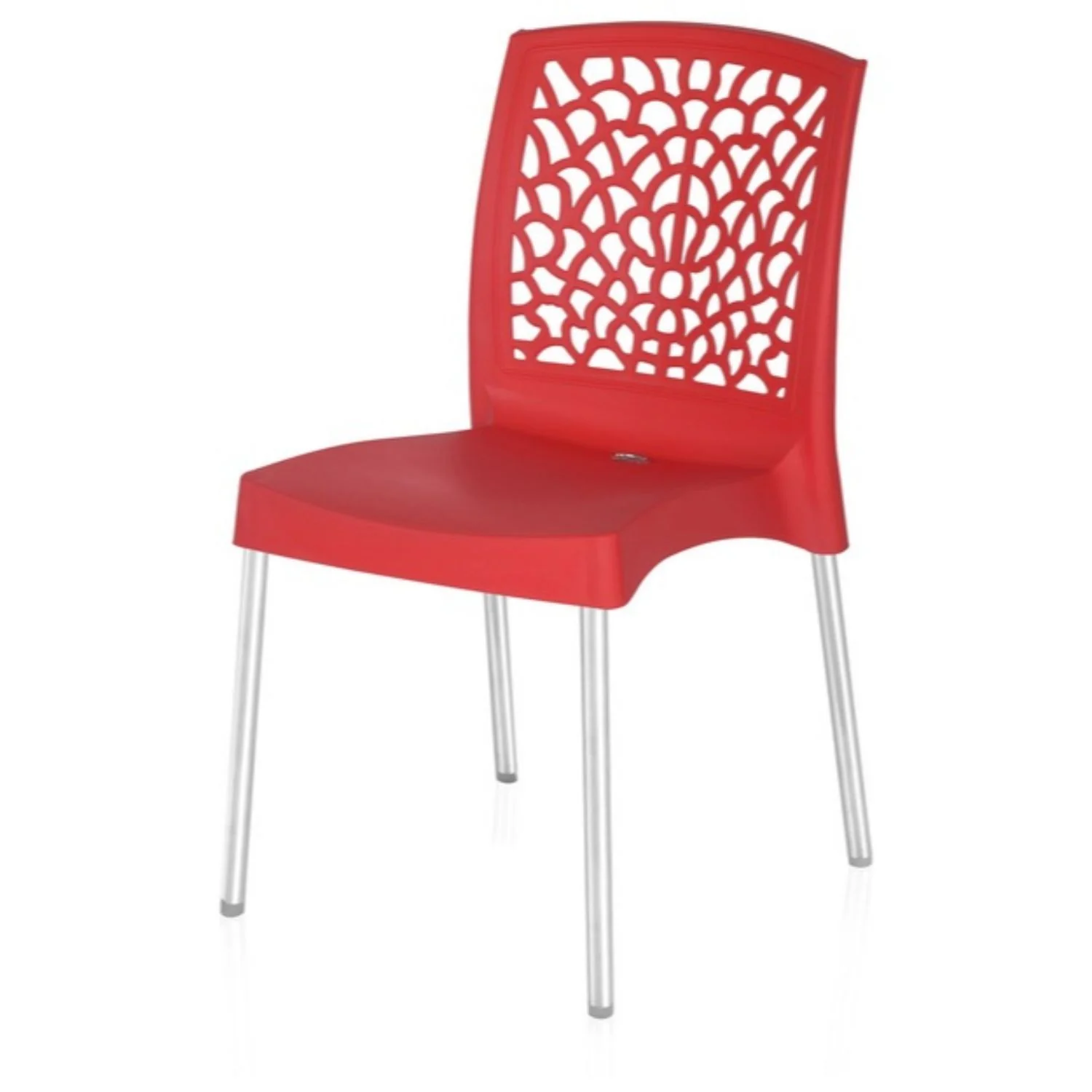 Nilkamal Novella 19 Plastic Armless Chair (Bright Red) - Image 8