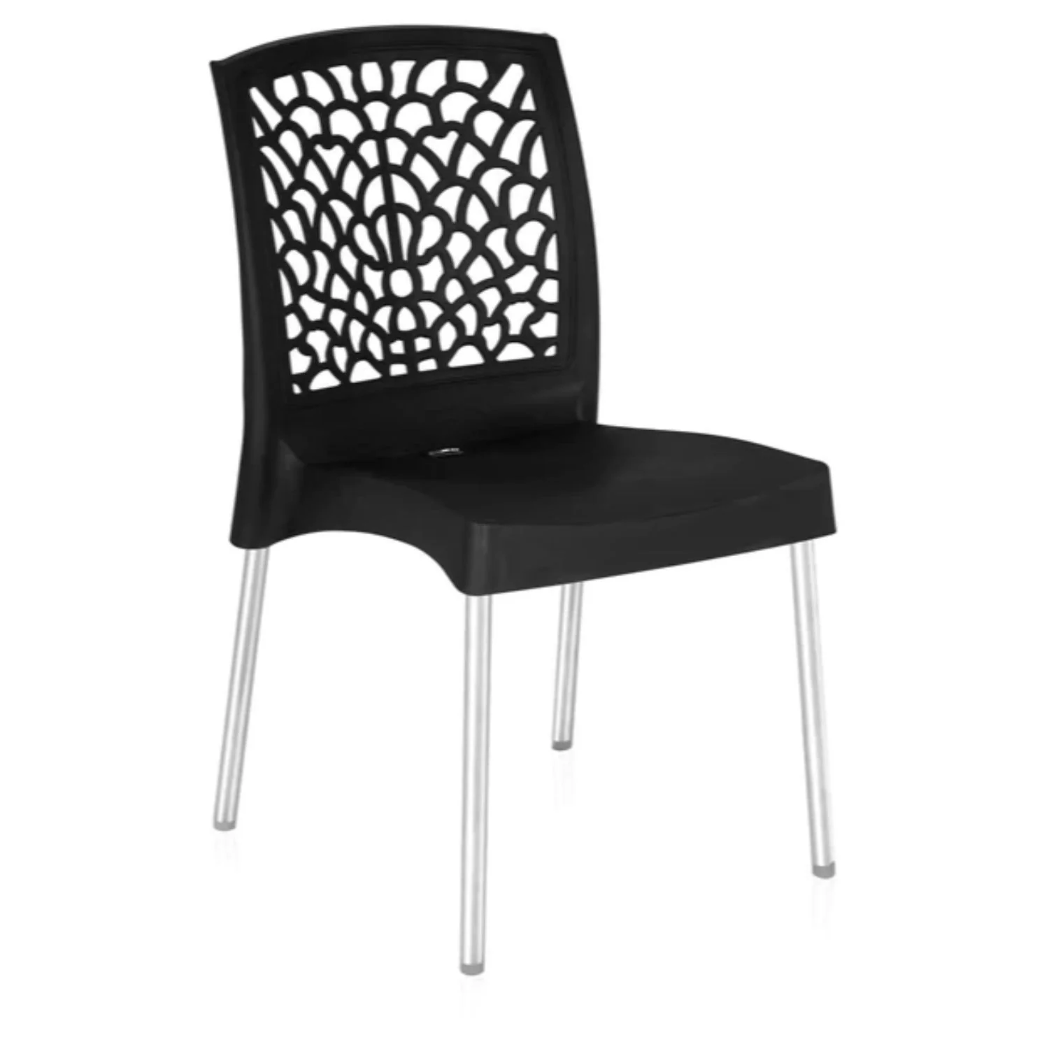 Nilkamal Novella 19 Plastic Armless Chair (Iron Black) - Image 5