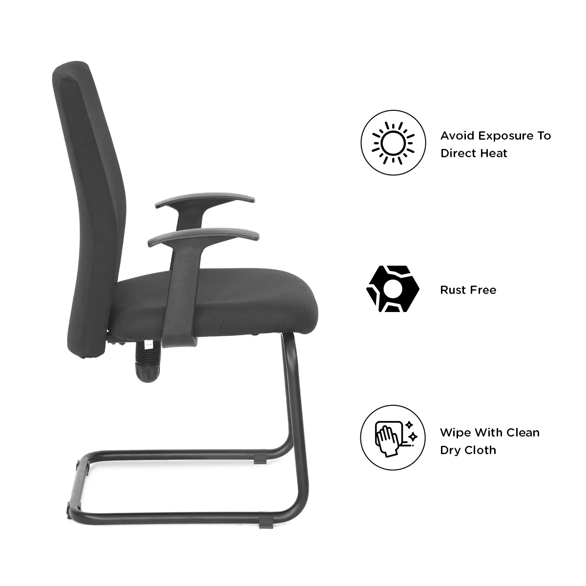 Nilkamal Optima Visitor Chair (Black) - Image 5