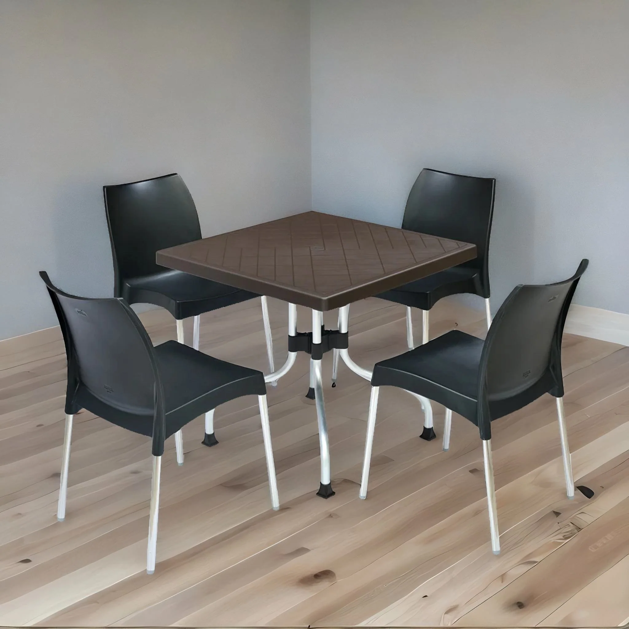 Nilkamal Orchid 1 + 4 Chair Plastic Dining Set - Image 10