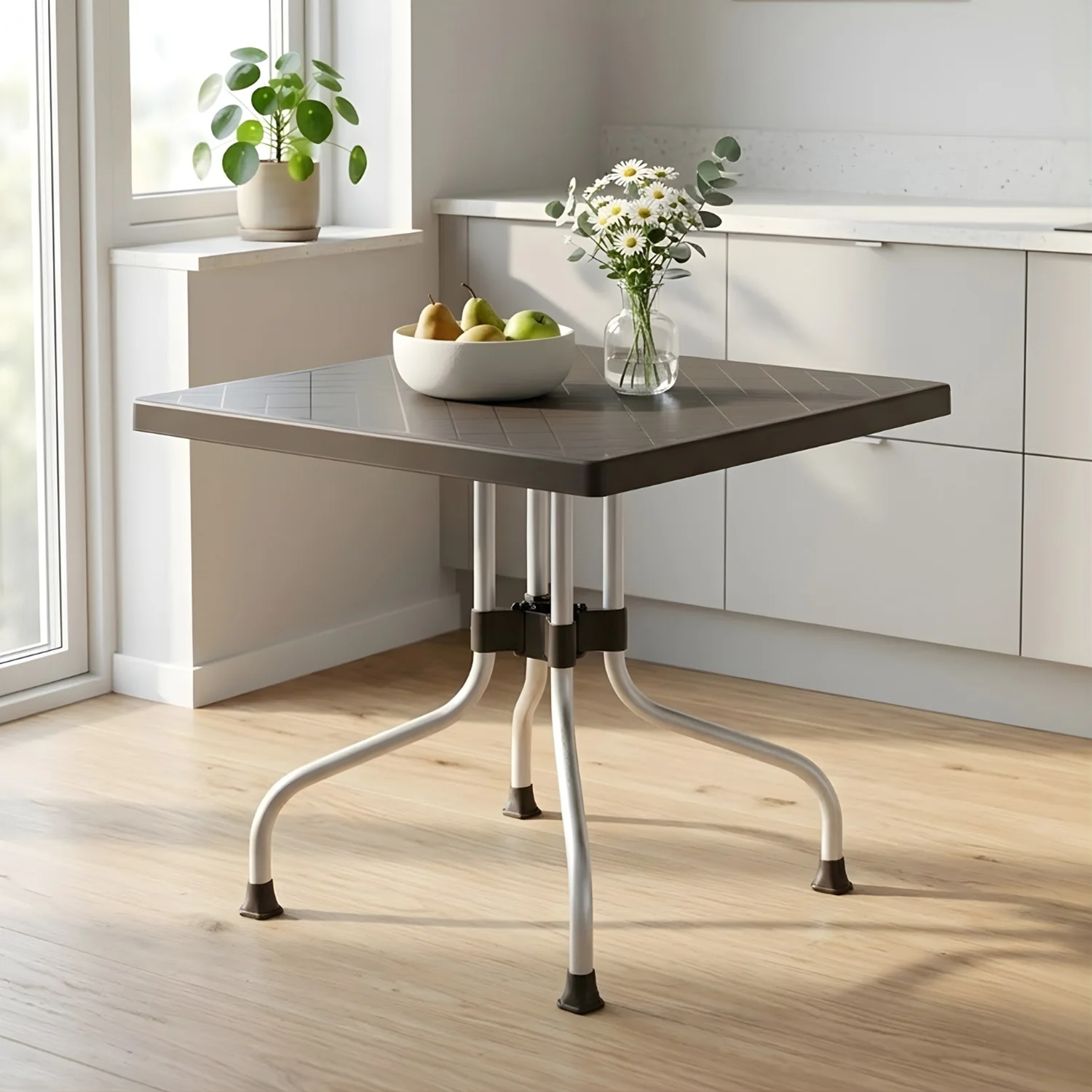 Nilkamal Orchid 4 Seater Plastic Dining Table - Image 34