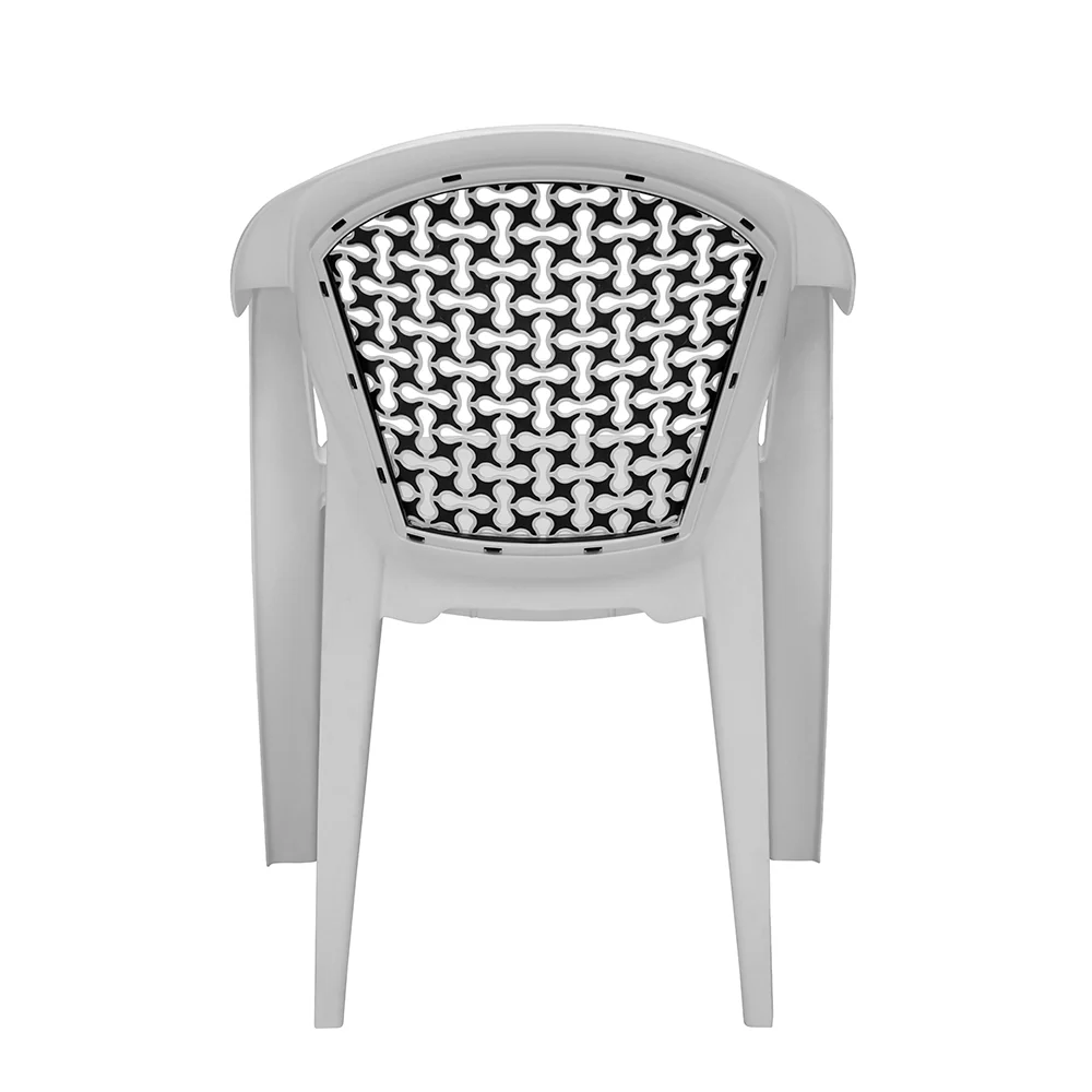 Nilkamal Paradise Plastic Arm Chair (Milky White & Black) - Image 6