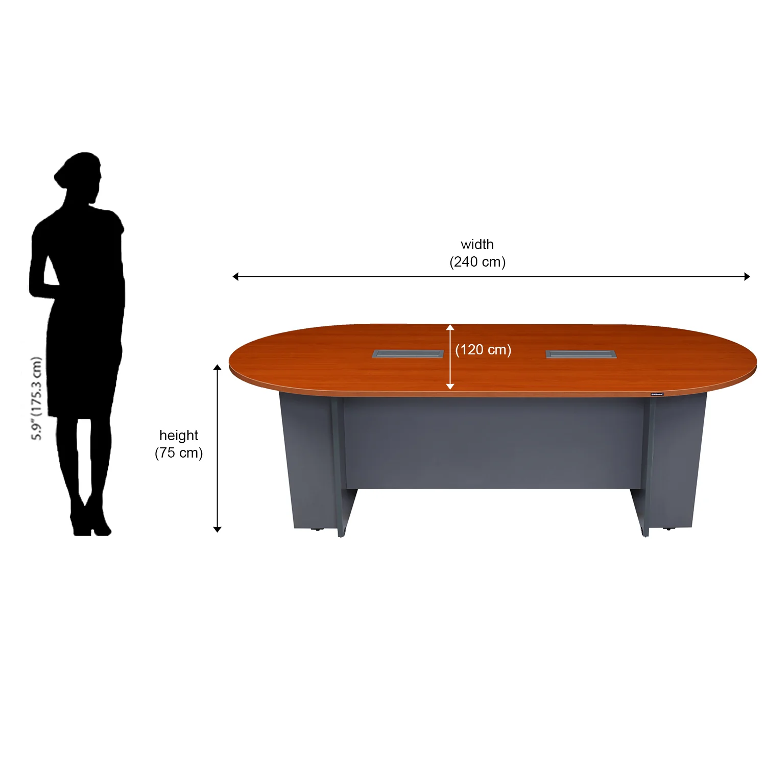 Nilkamal Parley Meeting Table (Oak / Grey) - Image 15