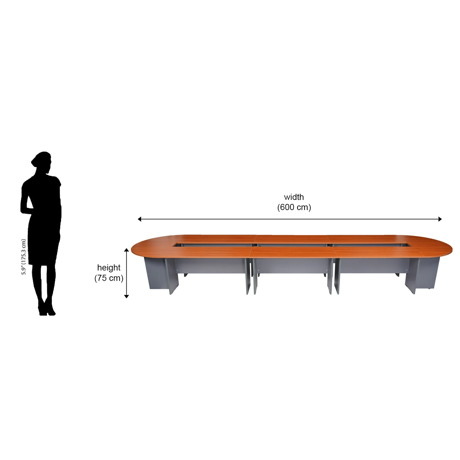 Nilkamal Parley Meeting Table (Oak / Grey) - Image 5