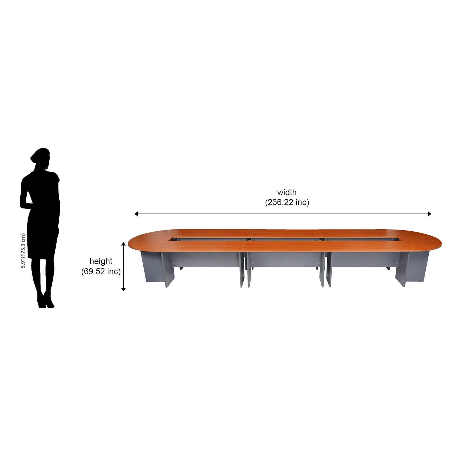 Nilkamal Parley Meeting Table (Oak / Grey) - Image 6