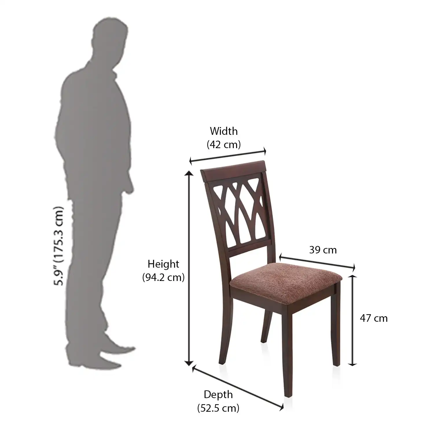 Nilkamal Peak 4 Seater Dining Set (Cappuccino) - Image 14
