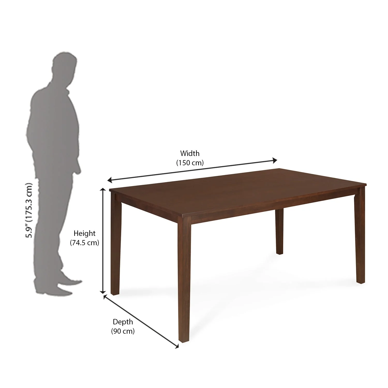Nilkamal Peak 6 Seater Dining Table (Cappuccino) - Image 8