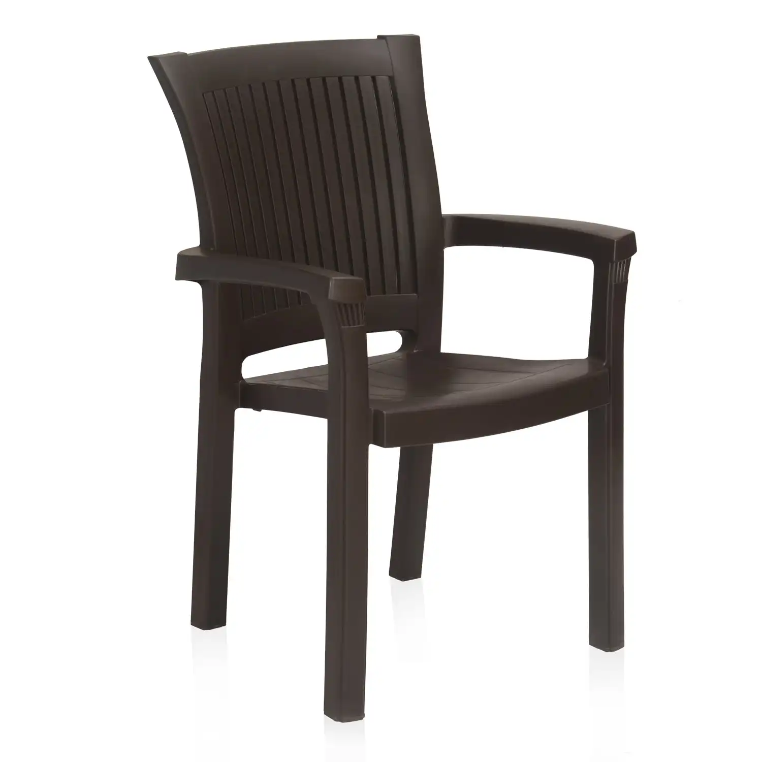 Nilkamal Platinum Plastic Arm Chair (Season Rust Brown) - Image 2