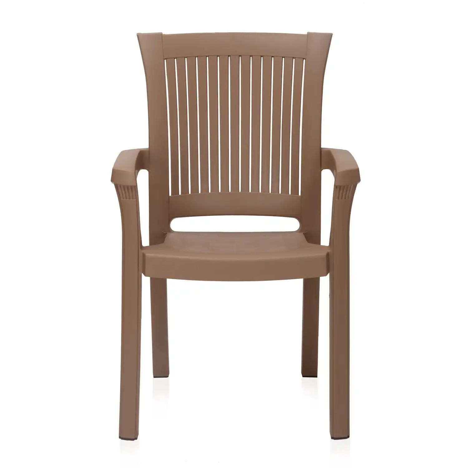 Nilkamal Platinum Premium Plastic Arm Chair (Rattan Dark Beige) - Image 4