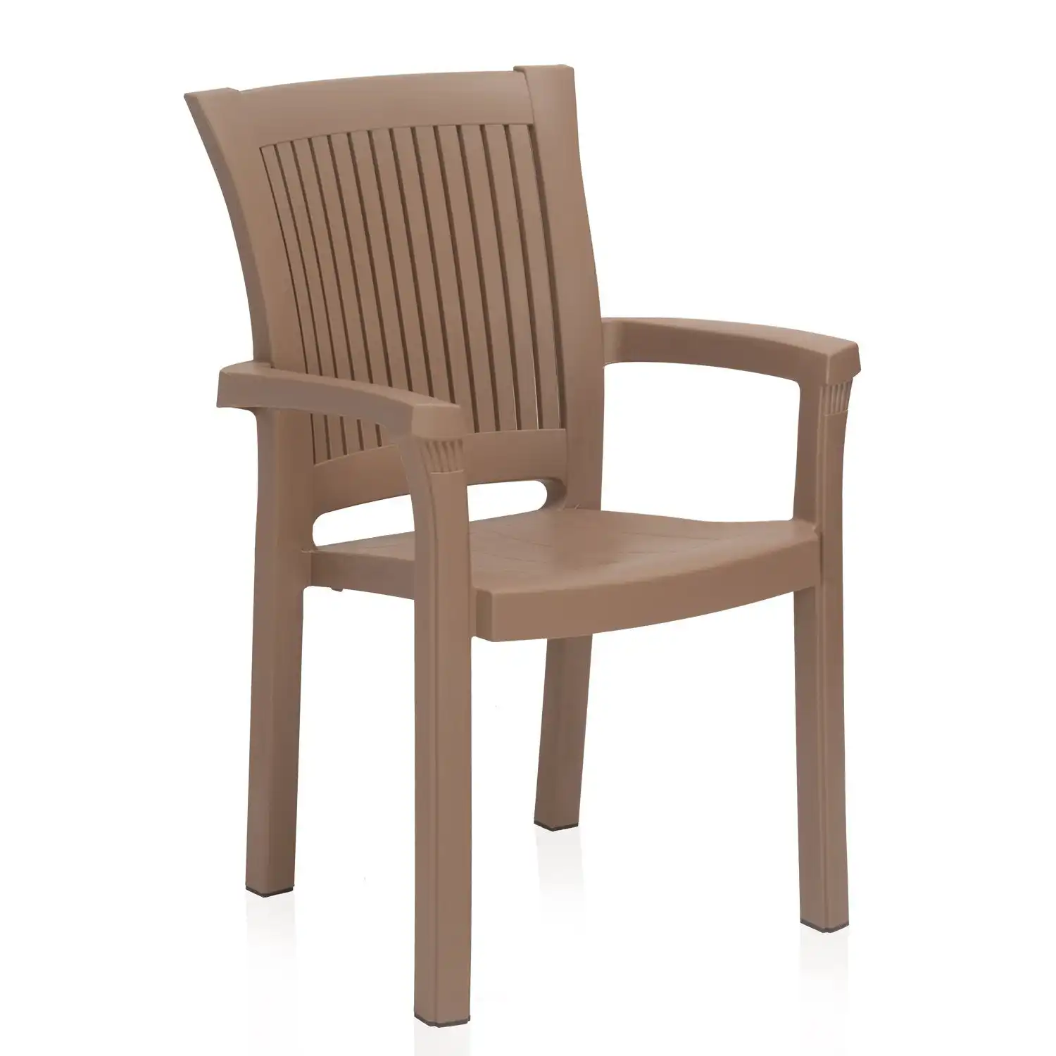 Nilkamal Platinum Premium Plastic Arm Chair (Rattan Dark Beige) - Image 5