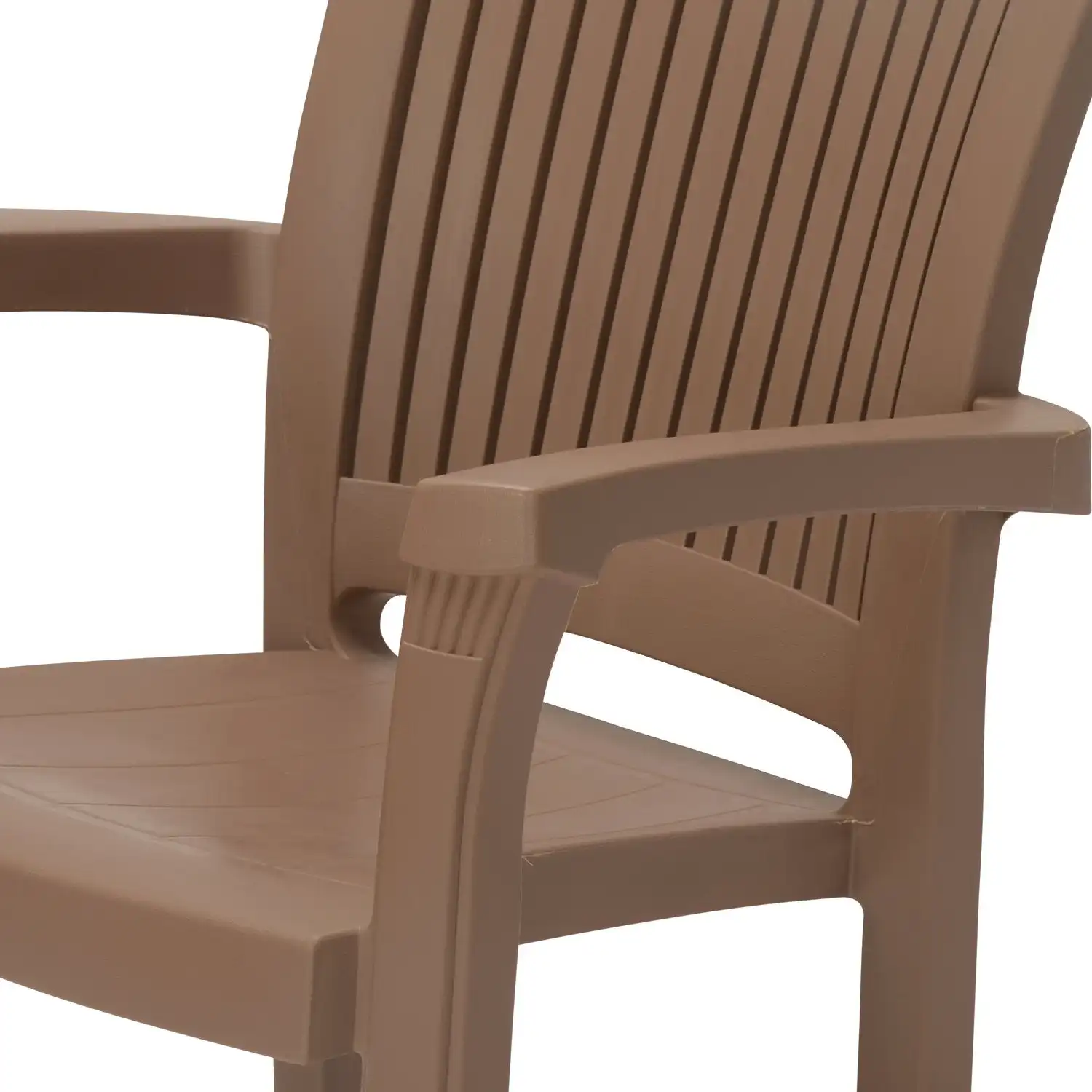 Nilkamal Platinum Premium Plastic Arm Chair (Rattan Dark Beige) - Image 9