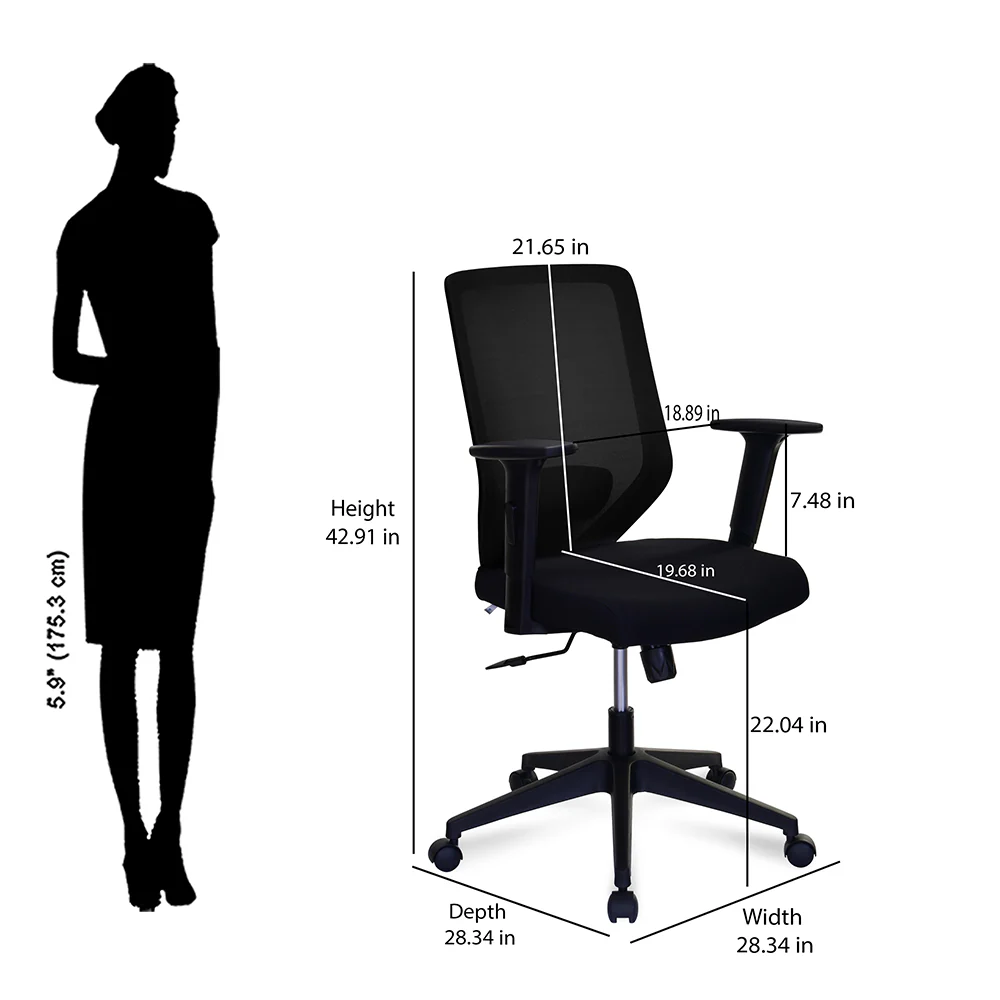 Nilkamal Poise Mid Back Office Chair - Image 11