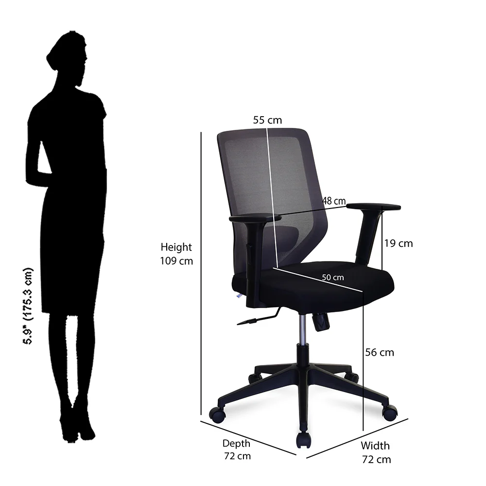 Nilkamal Poise Mid Back Office Chair - Image 20