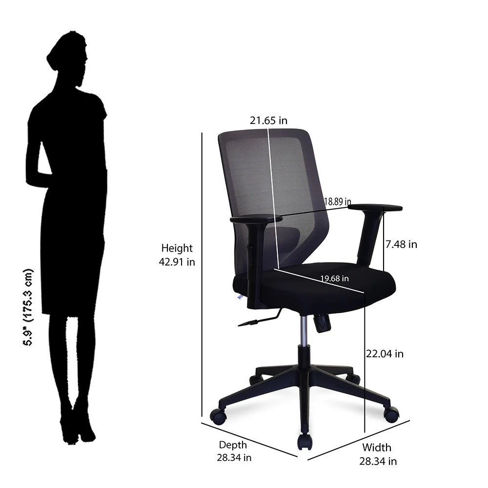 Nilkamal Poise Mid Back Office Chair - Image 21