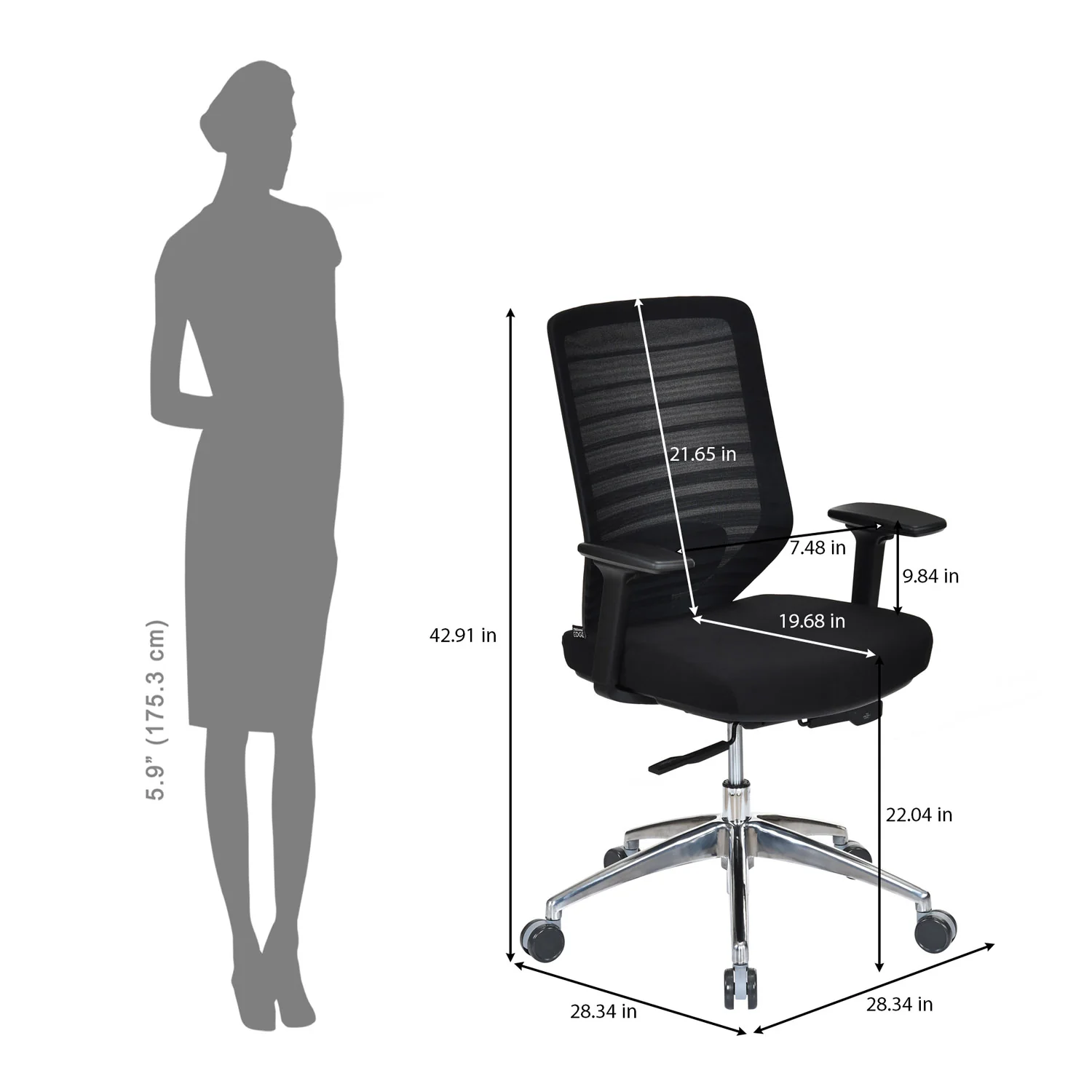 Nilkamal Poise Pro Mid Back Office Chair - Image 11