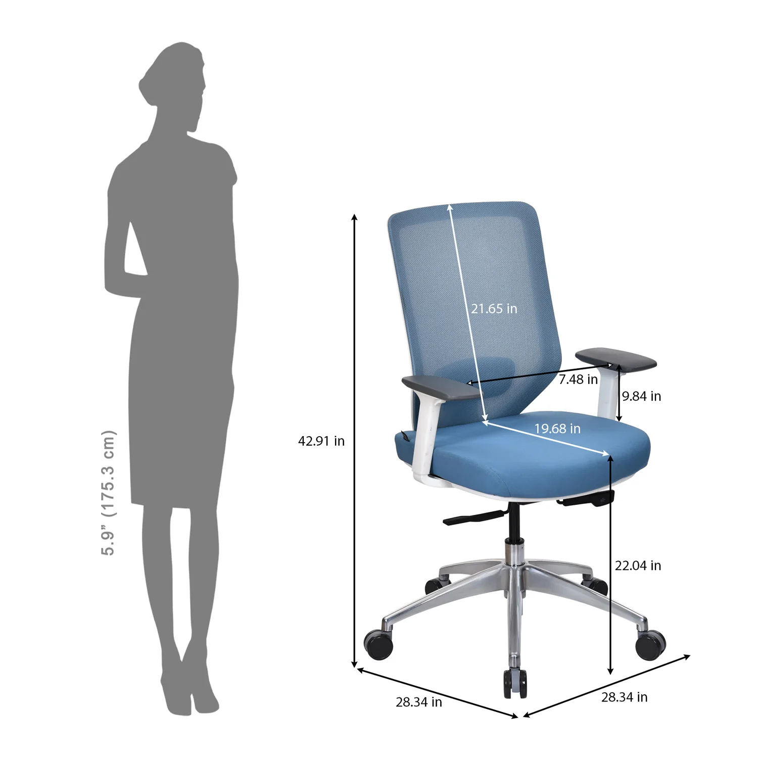 Nilkamal Poise Pro Mid Back Office Chair - Image 22