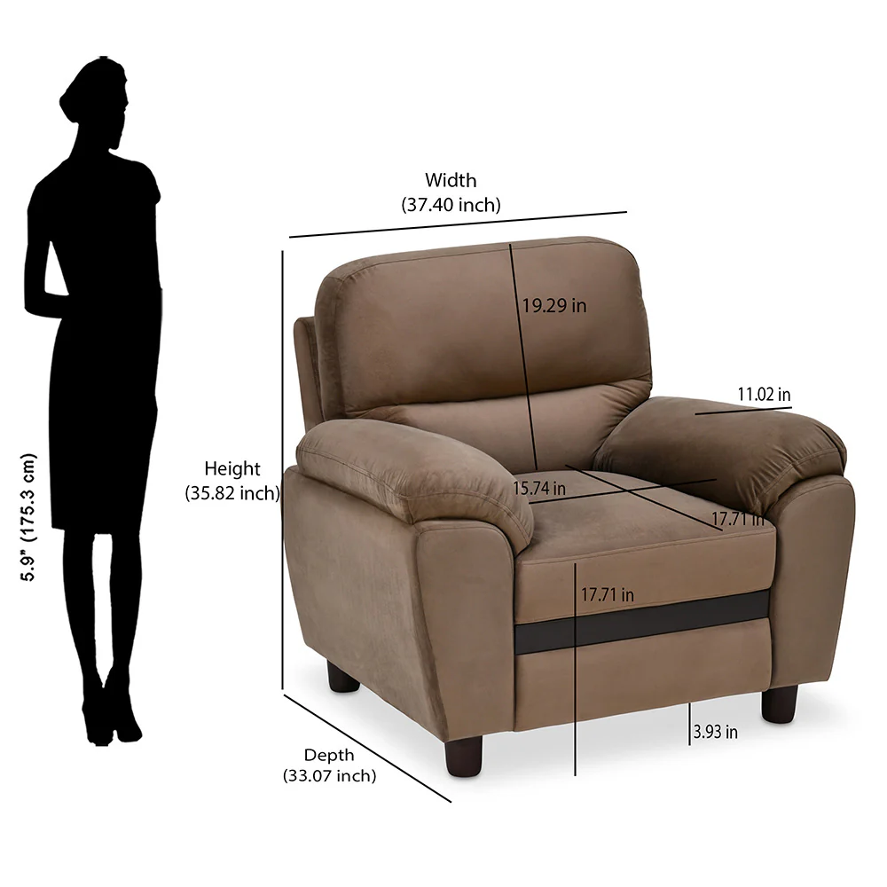 Nilkamal Rebecca 1 Seater Velvette Sofa (Brown) - Image 10