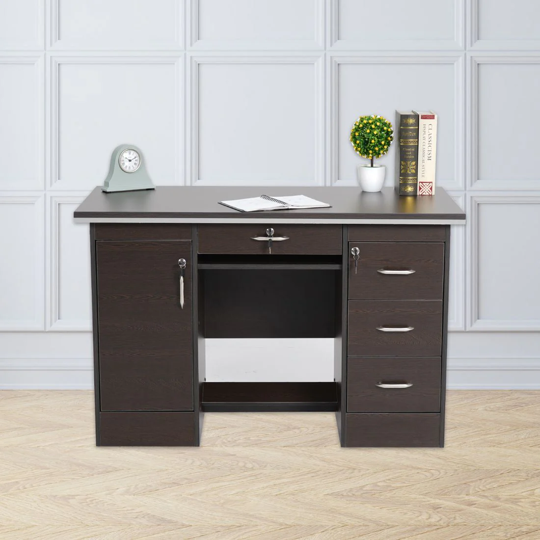 Nilkamal Recardo Office Table (New Wenge) - Image 2