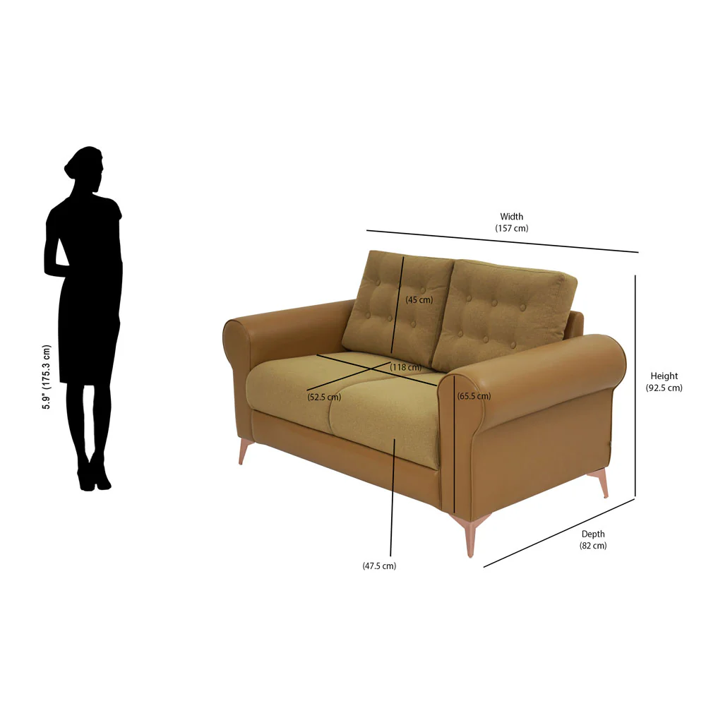 Nilkamal Rippon 2 Seater Sofa (Brown) - Image 10